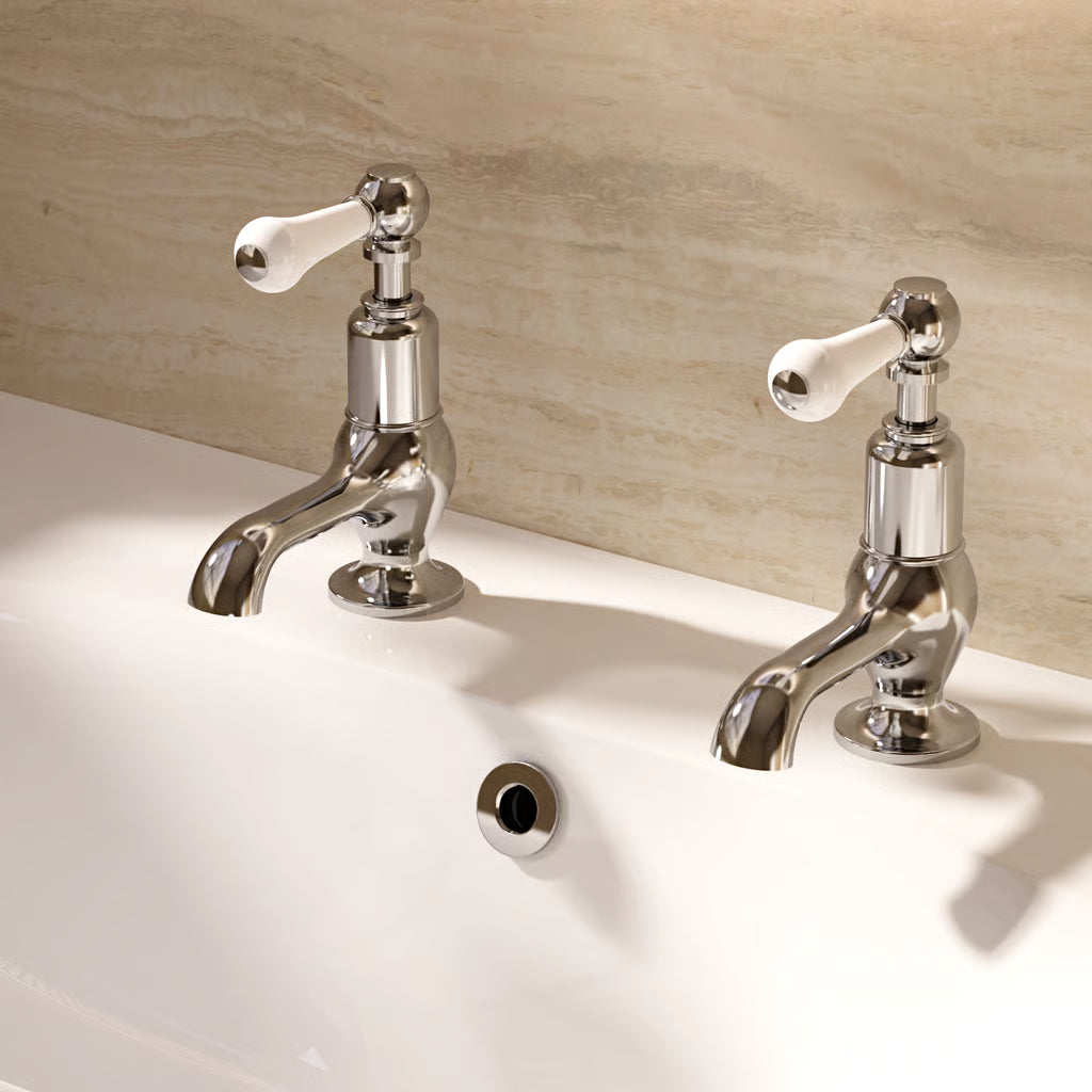 Belgravia cloakroom lever basin taps in chrome