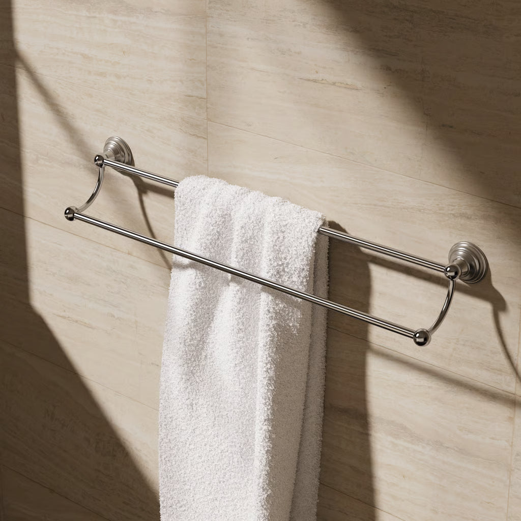 Belgravia double towel rail in chrome