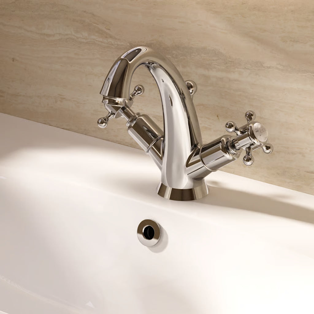 Crosswater Belgravia Crosshead Highneck Basin Mixer With Pop Up Waste