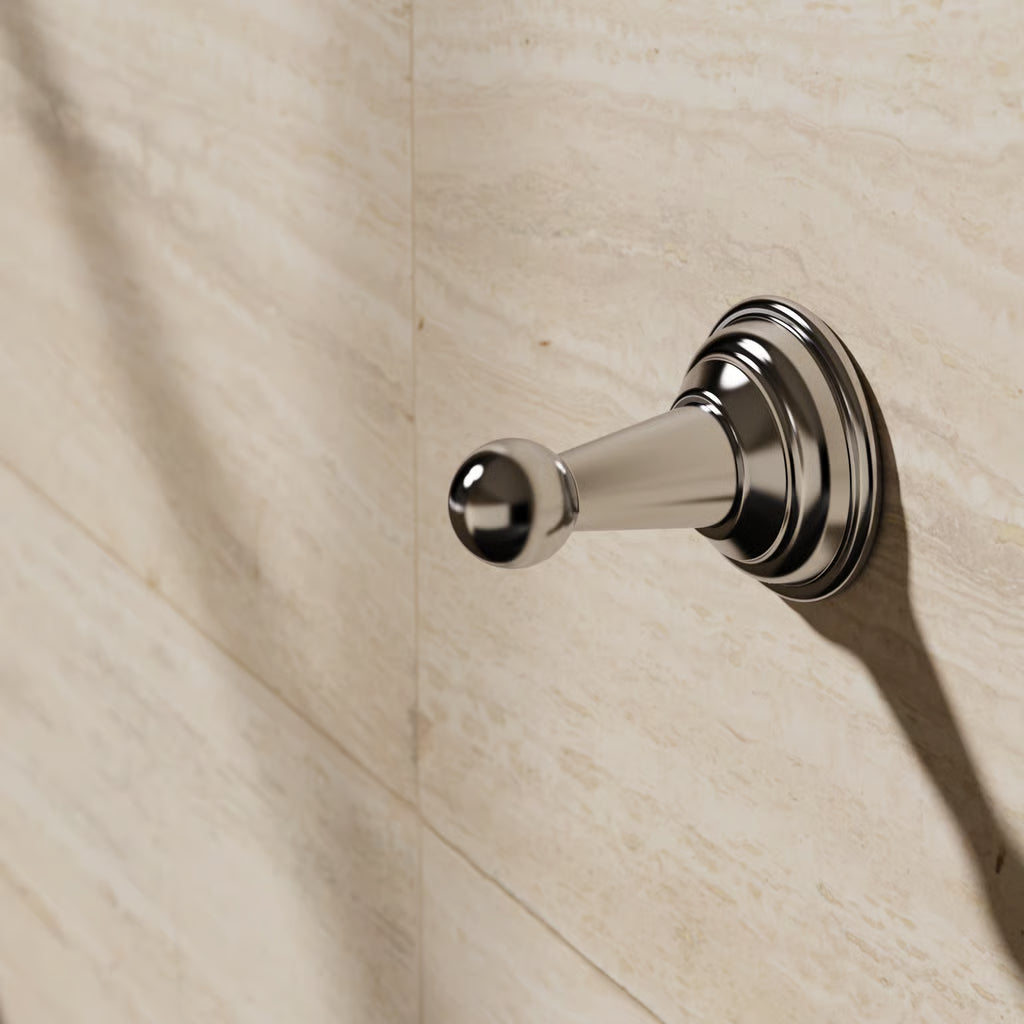 Belgravia single robe hook in chrome