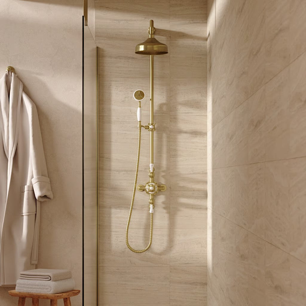 Belgravia thermostatic shower kit in brushed-brass