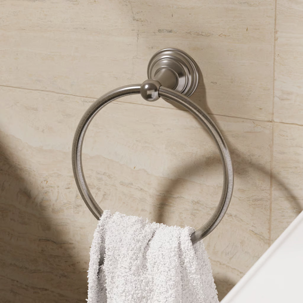 Belgravia towel ring in brushed nickel