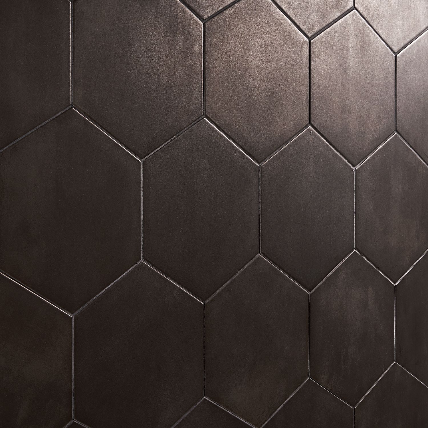 Deluxe Lilypad Base Negro Hex Porcelain Tile 23x20cm Matt