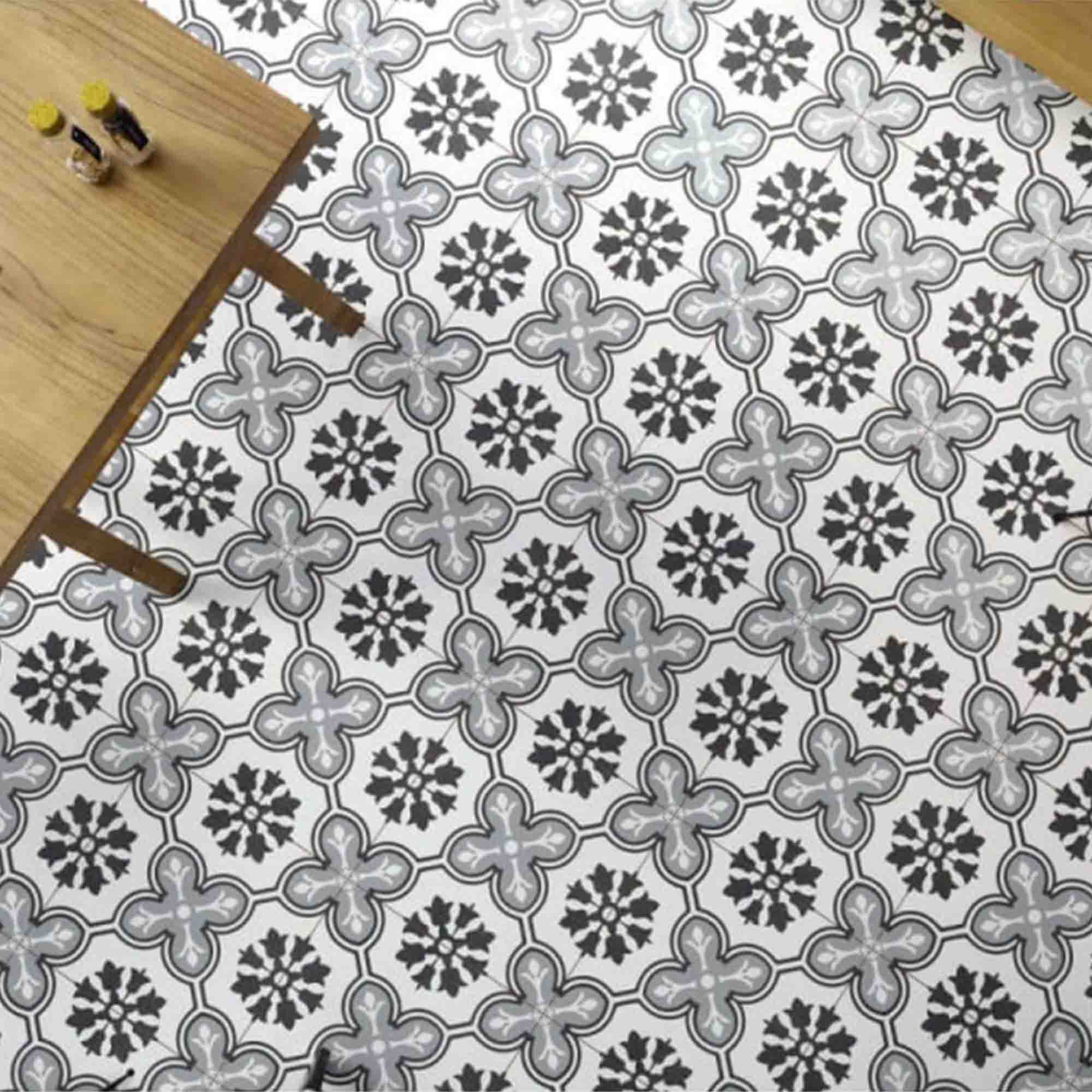 Bordeaux Black Pattern Porcelain Tile 45x45cm Matt