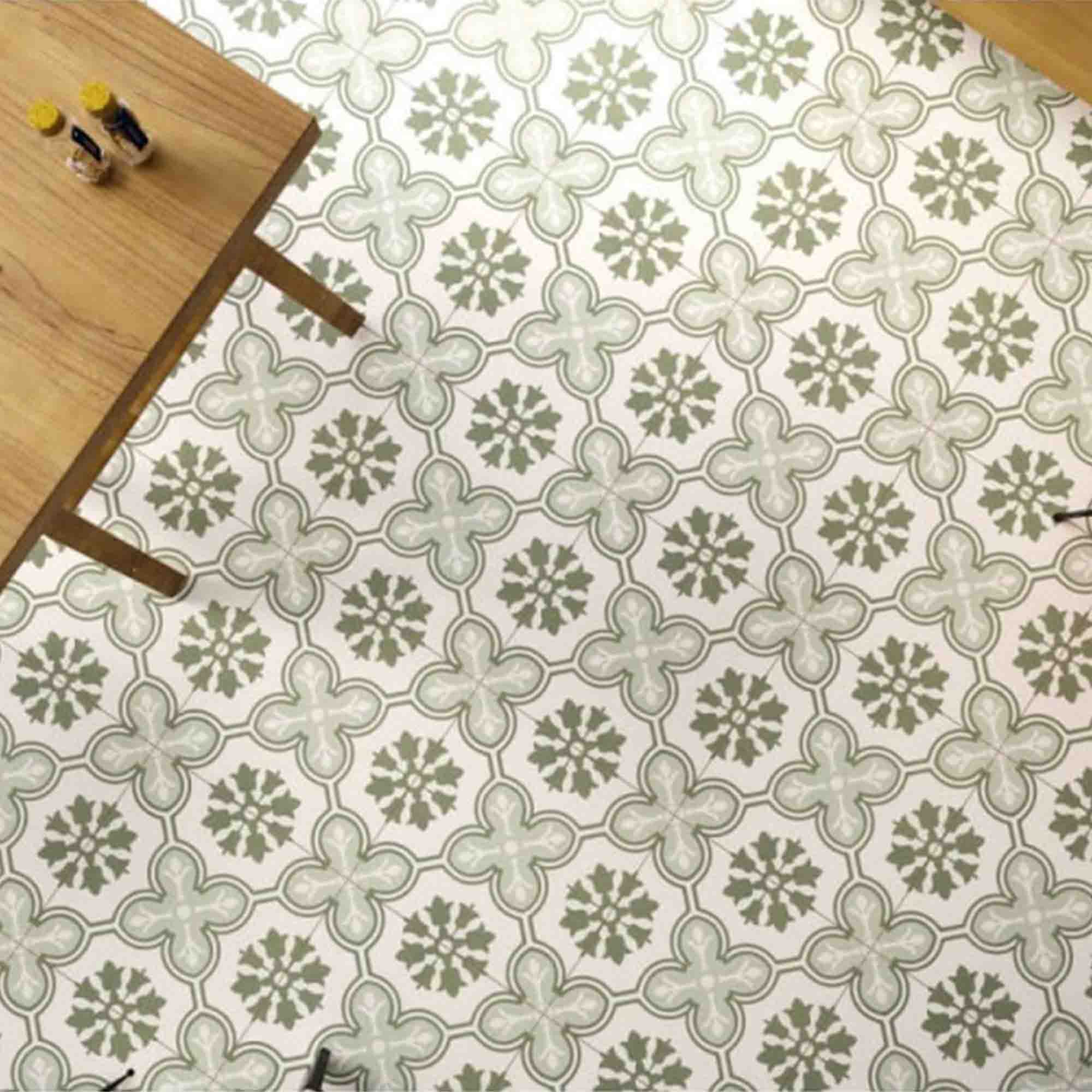 bordeaux green pattern porcelain tile matt 45x45cm