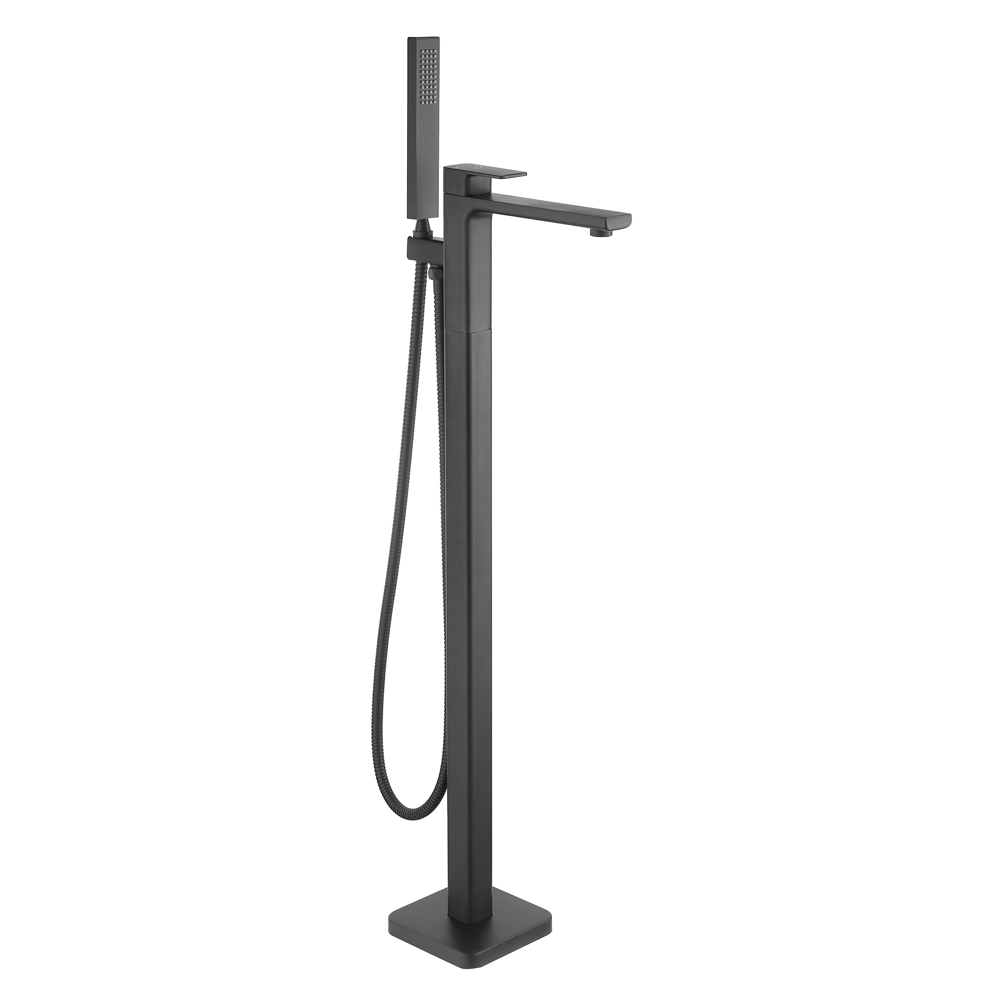 brisbane square single lever floorstanding bath shower mixer matt black