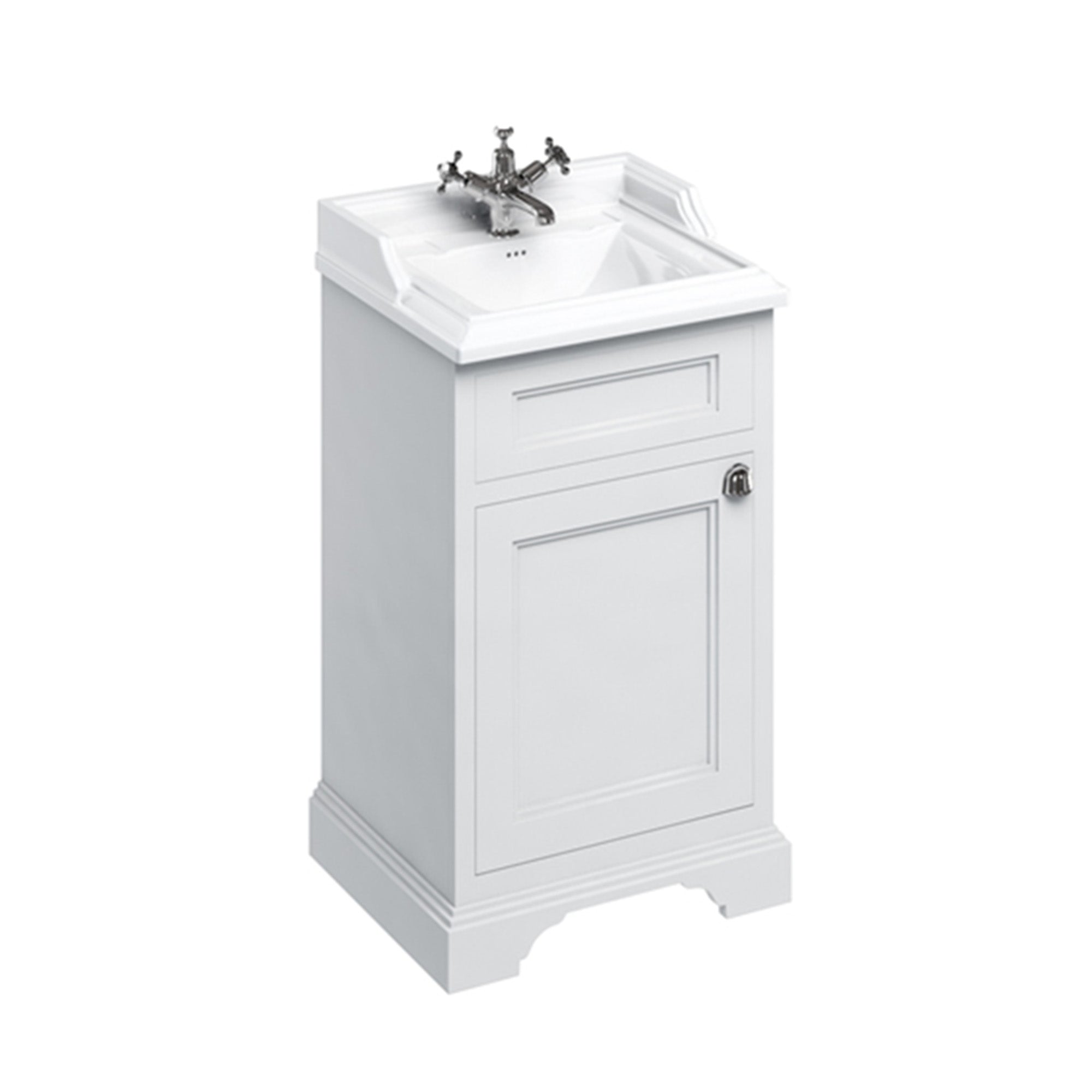 burlington 50 freestanding cloakroom vanity unit with basin matt white