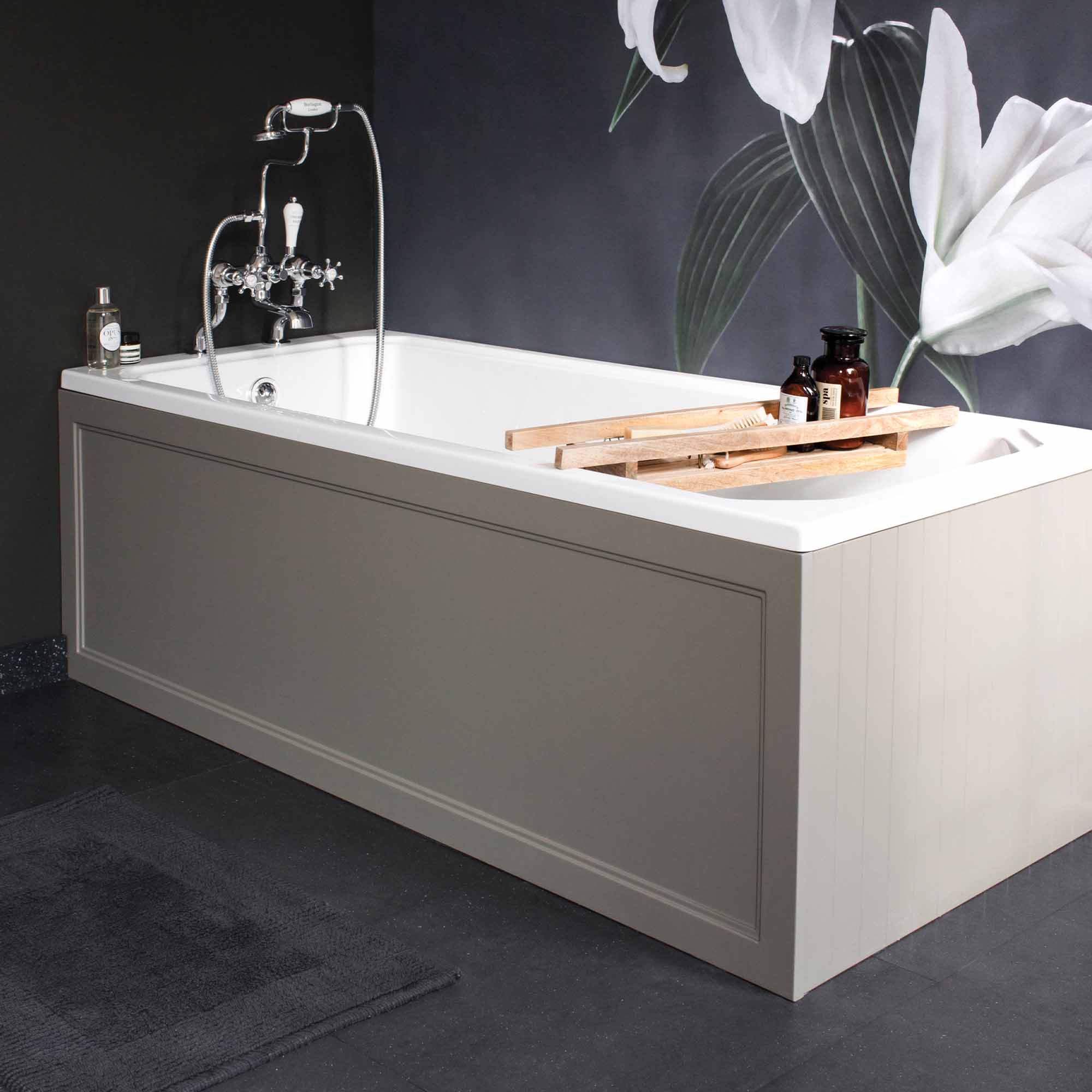 burlington arundel cleargreen back to wall 1700x750mm single ended acrylic bath