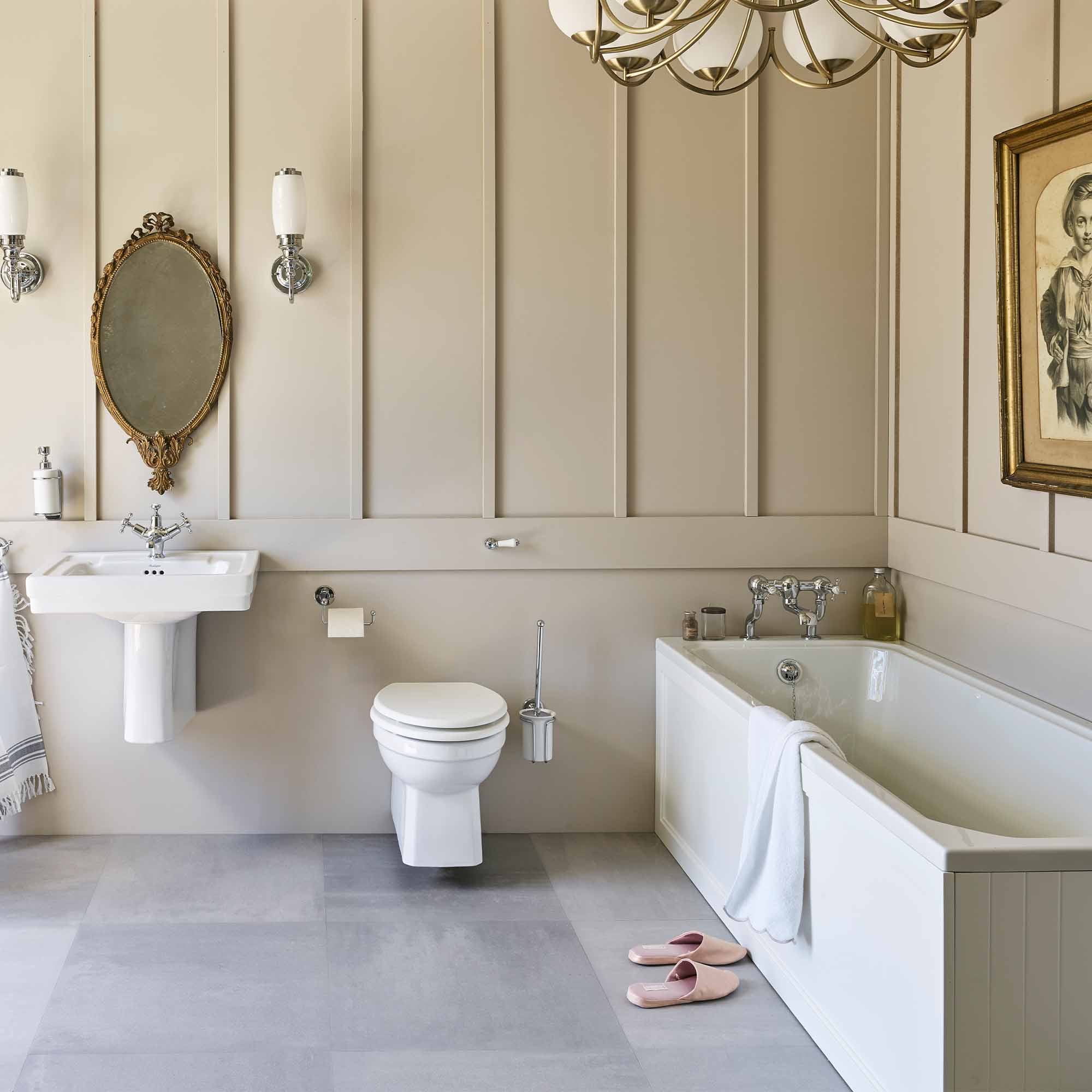 burlington arundel cleargreen back to wall 1700x750mm single ended acrylic bath