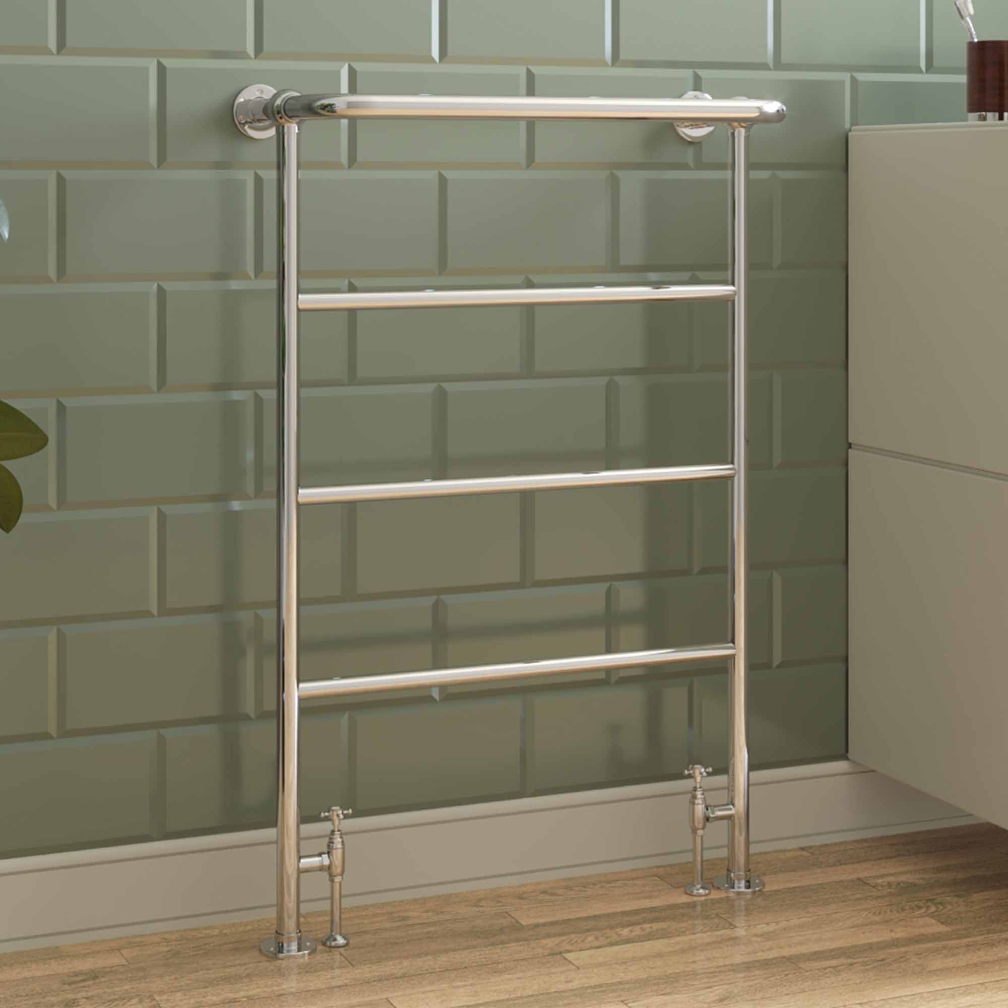 burlington berkeley traditional radiator 642x950mm chrome