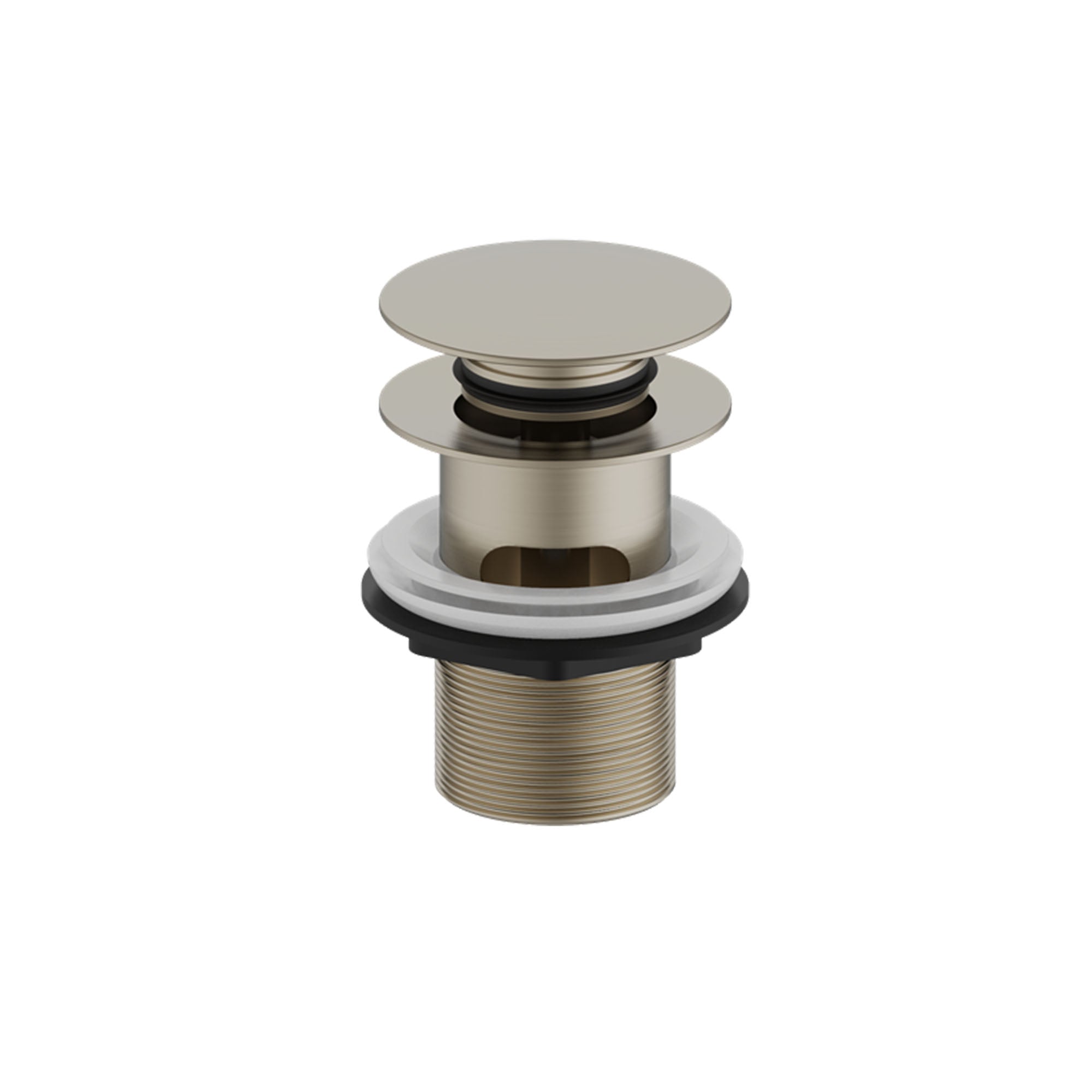 burlington click clack push button basin waste brushed nickel