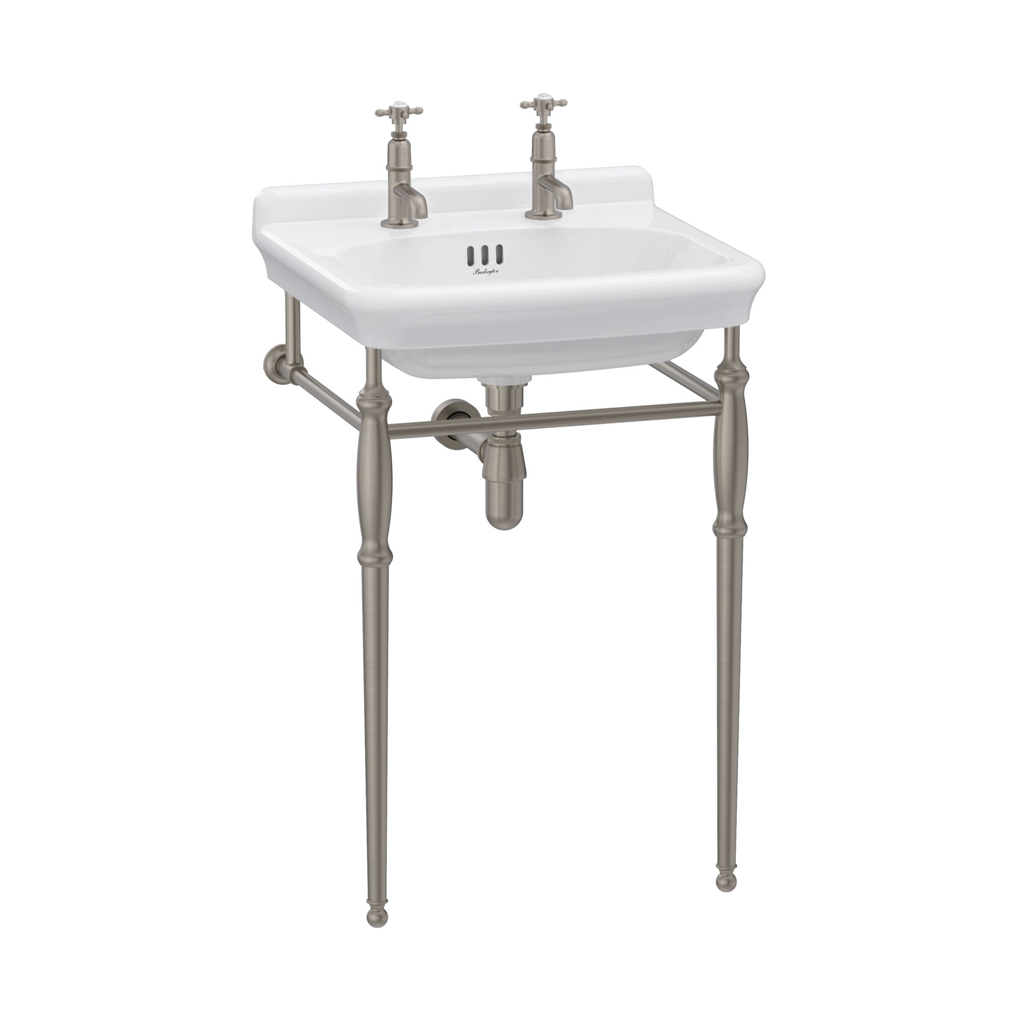 Burlington Guild White Rectangular Basin With Washstand