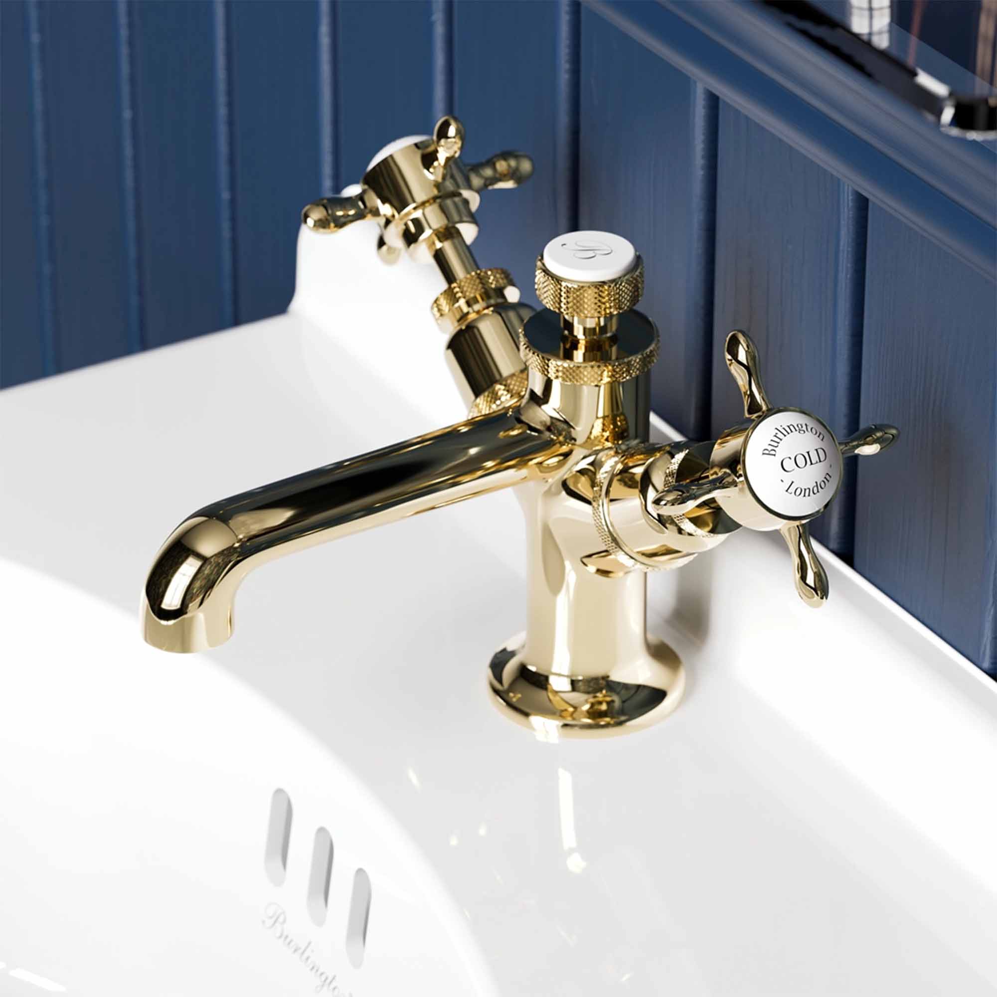 burlington guild basin mixer tap mono gold