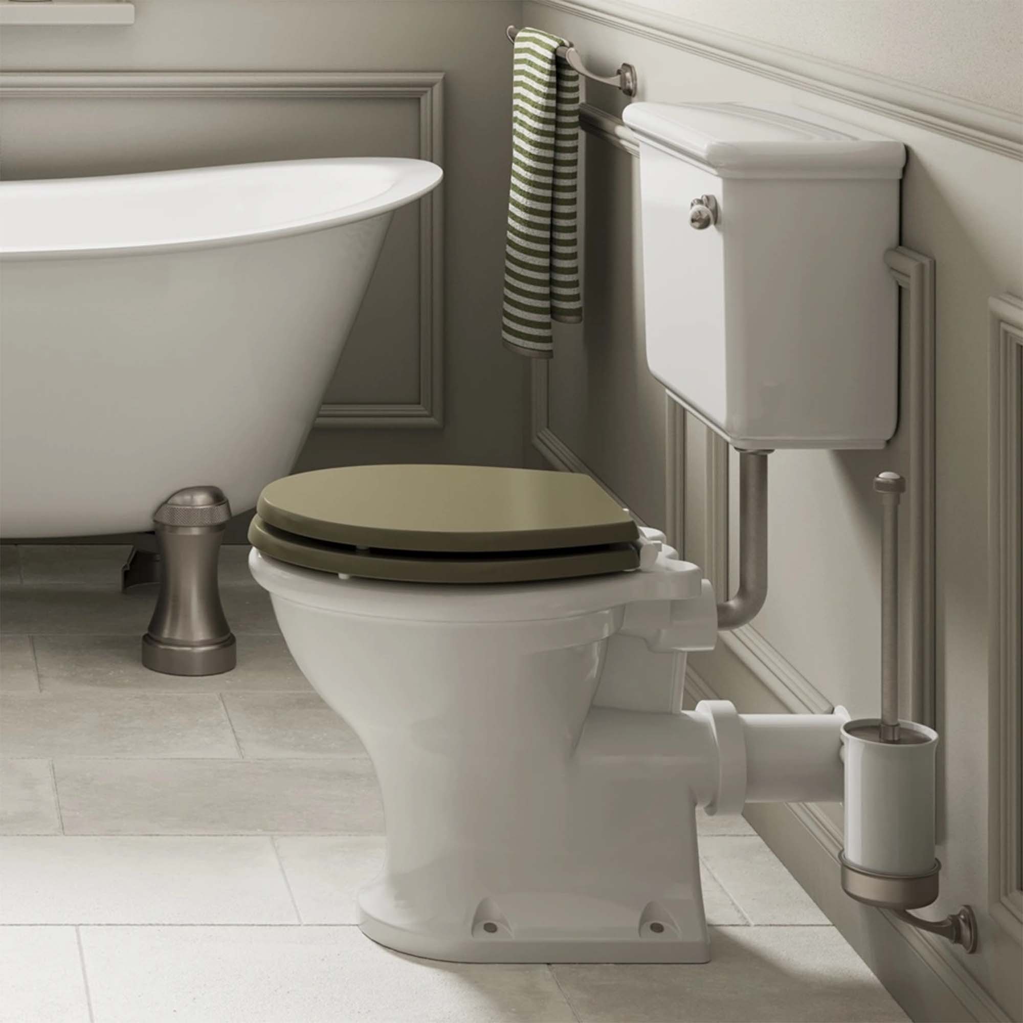 burlington guild low level cistern toilet brushed nickel flush kit