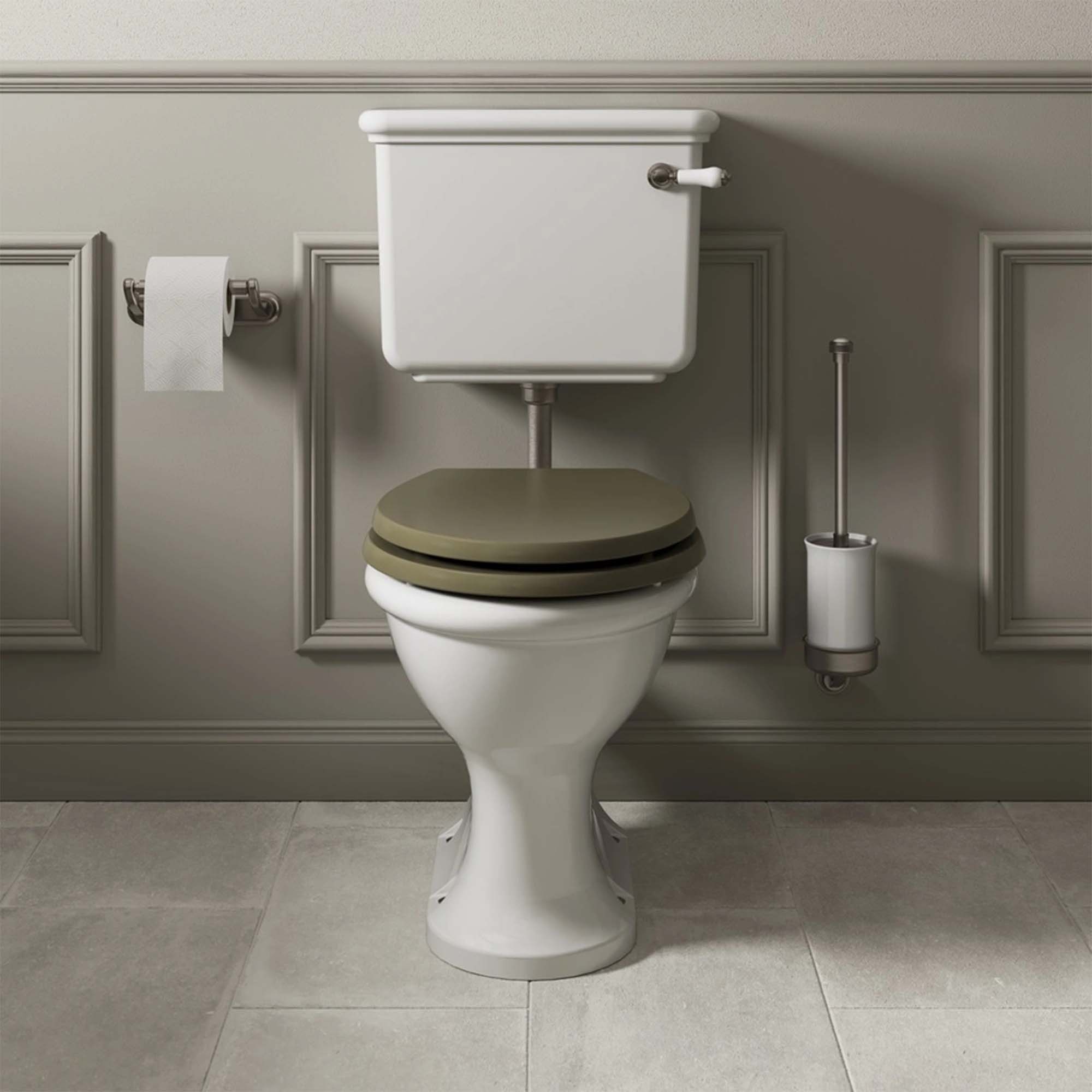 burlington guild low level cistern toilet brushed nickel flush kit