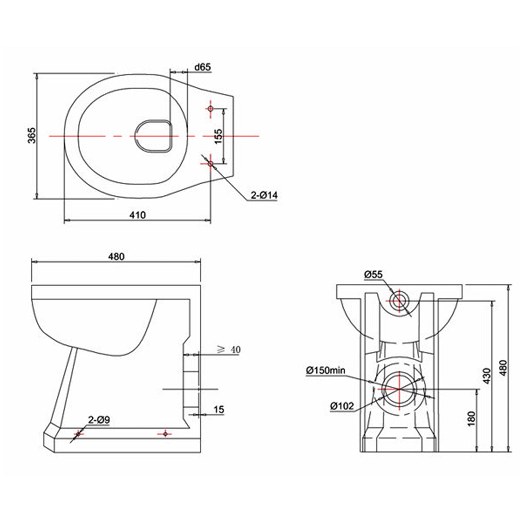 Burlington Regal Back To Wall Toilet Pan