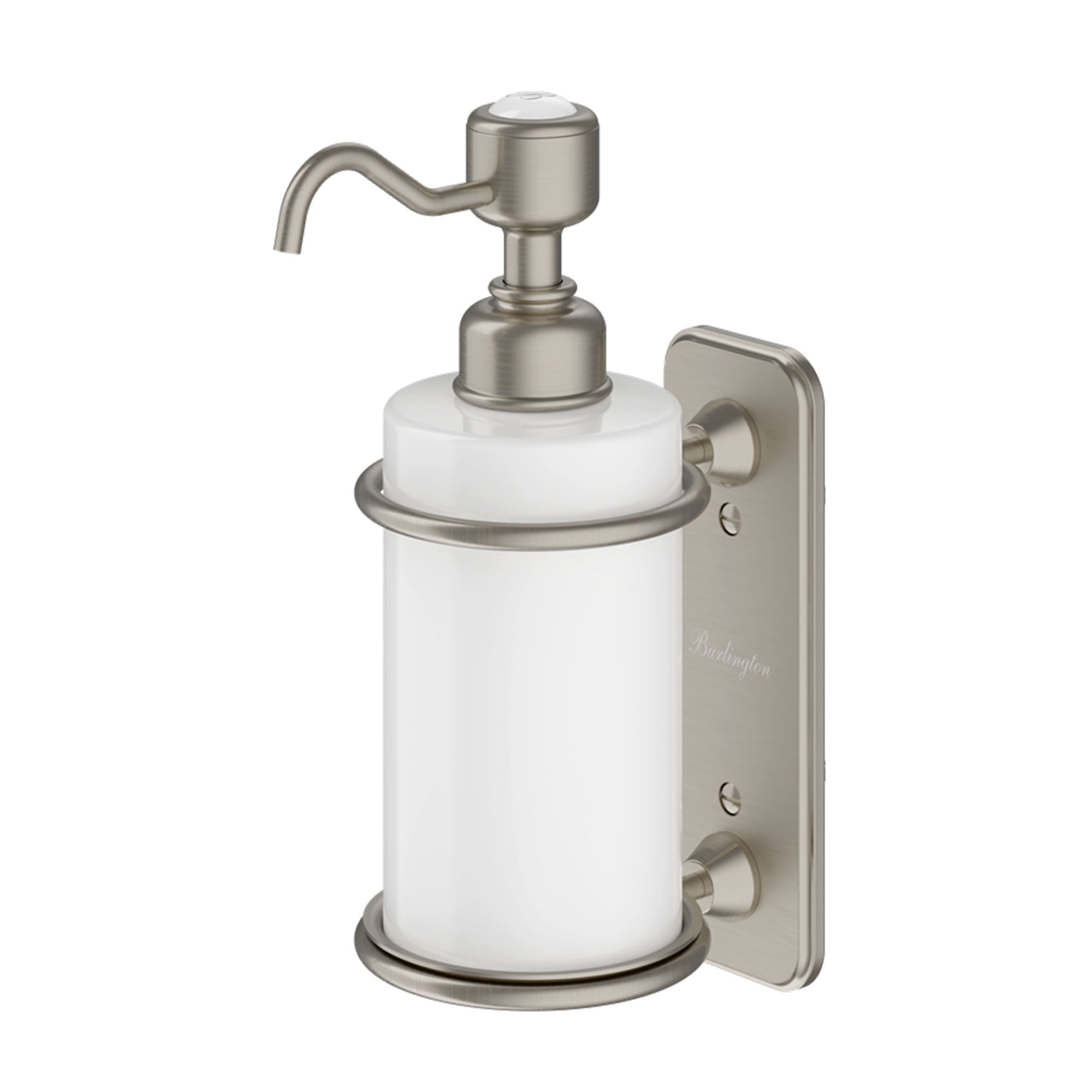 burlington single soap dispenser brushed nickel