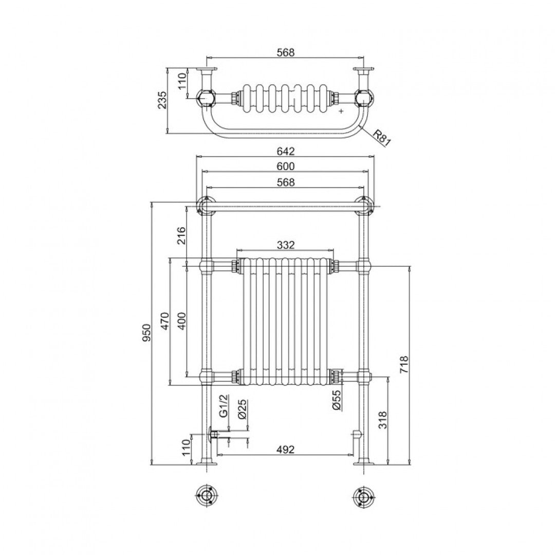 Burlington Trafalgar Traditional Radiator Deluxe Bathrooms Ireland