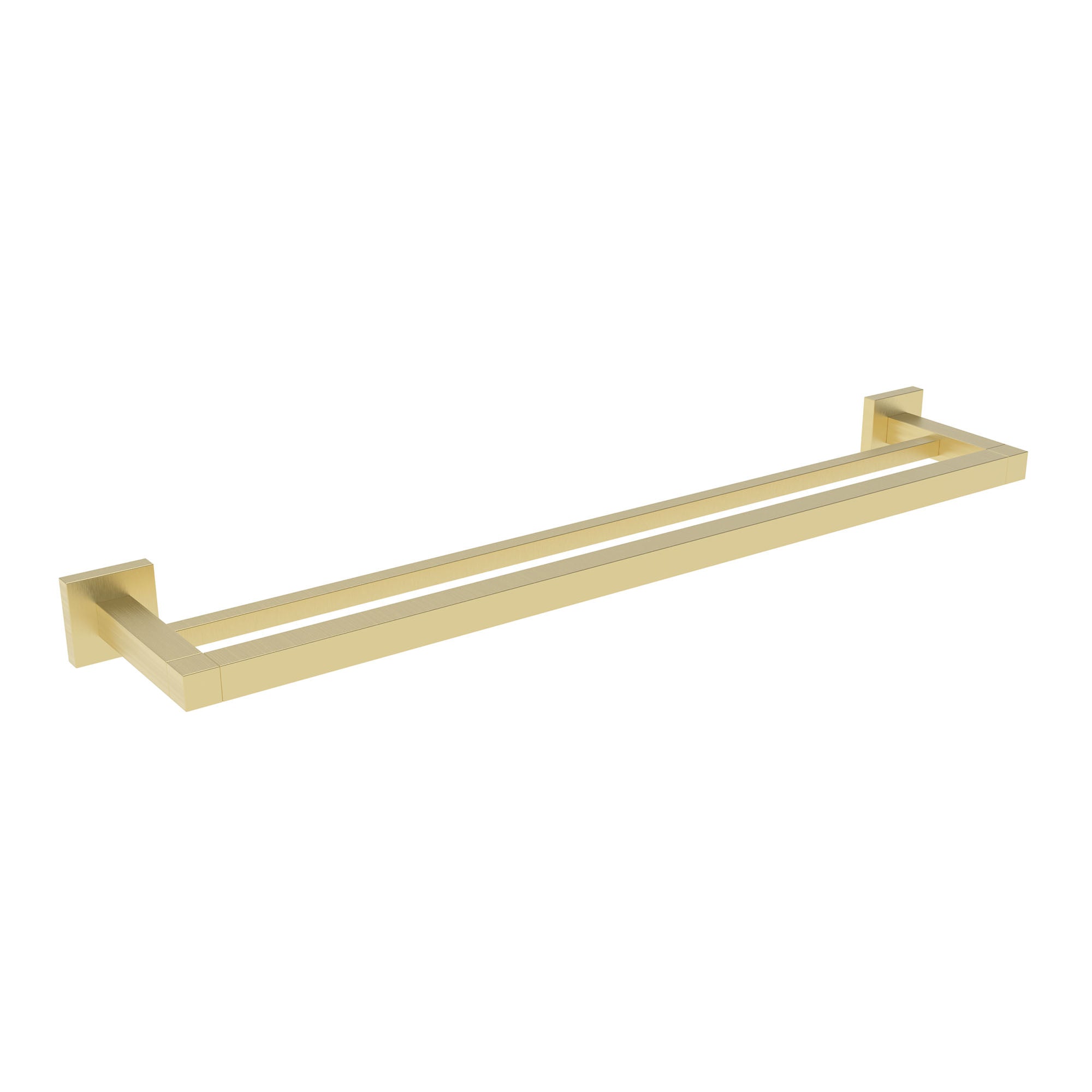 Camden Square Double Towel Rail Brushed Brass