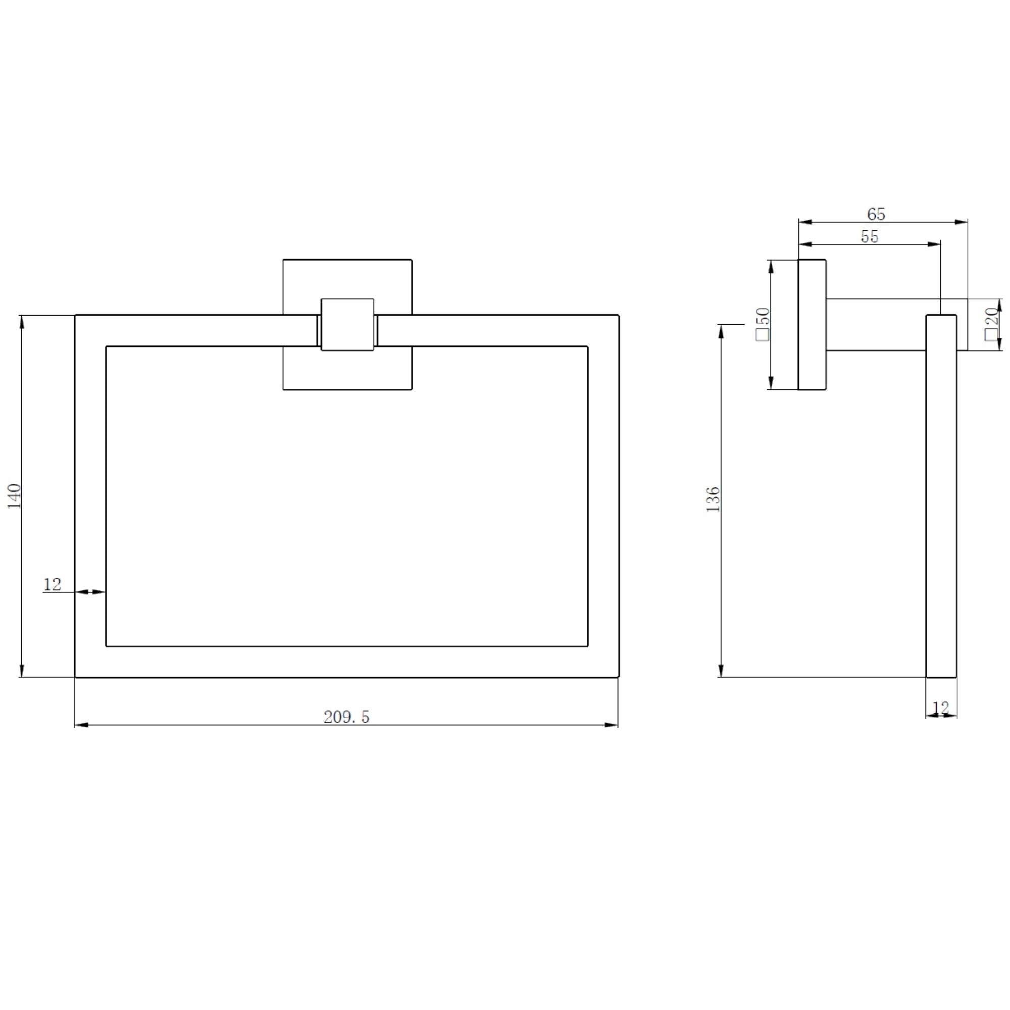 Camden Square Towel Ring Measurement