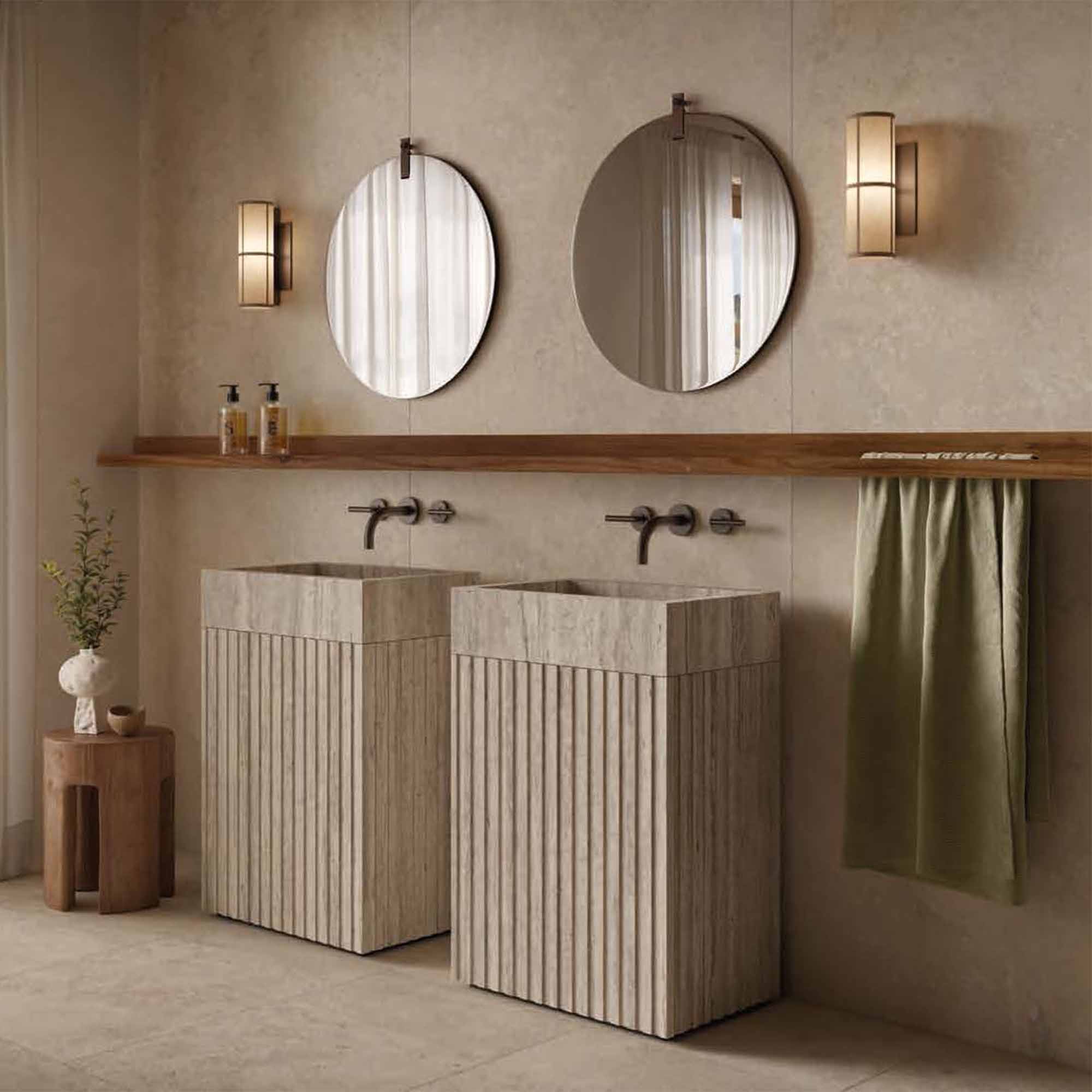 cervati mocha stone effect porcelain tile 60x120cm matt