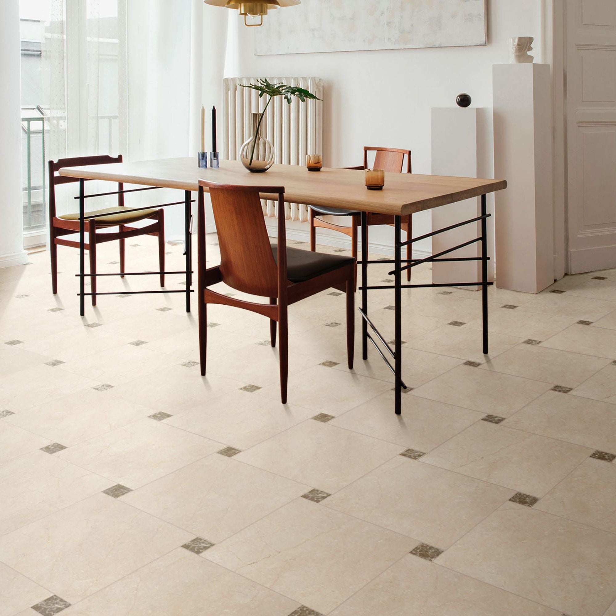 Chester Botticino Marble Effect Porcelain Tile 30x30cm Matt