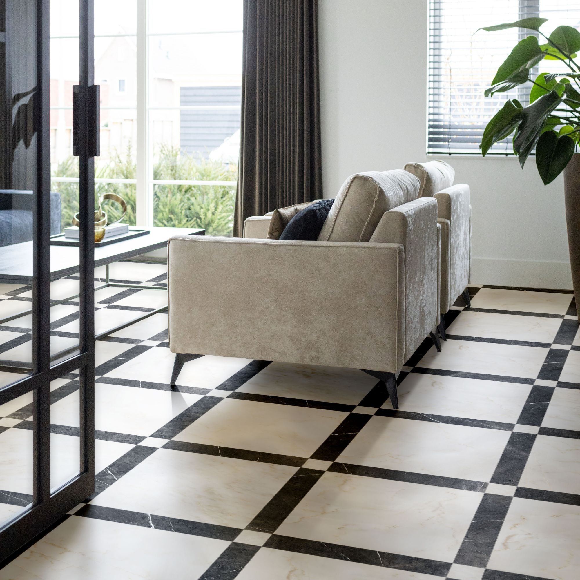 Chester Calacatta Ambra Marble Effect Porcelain Tile 30x30cm Matt