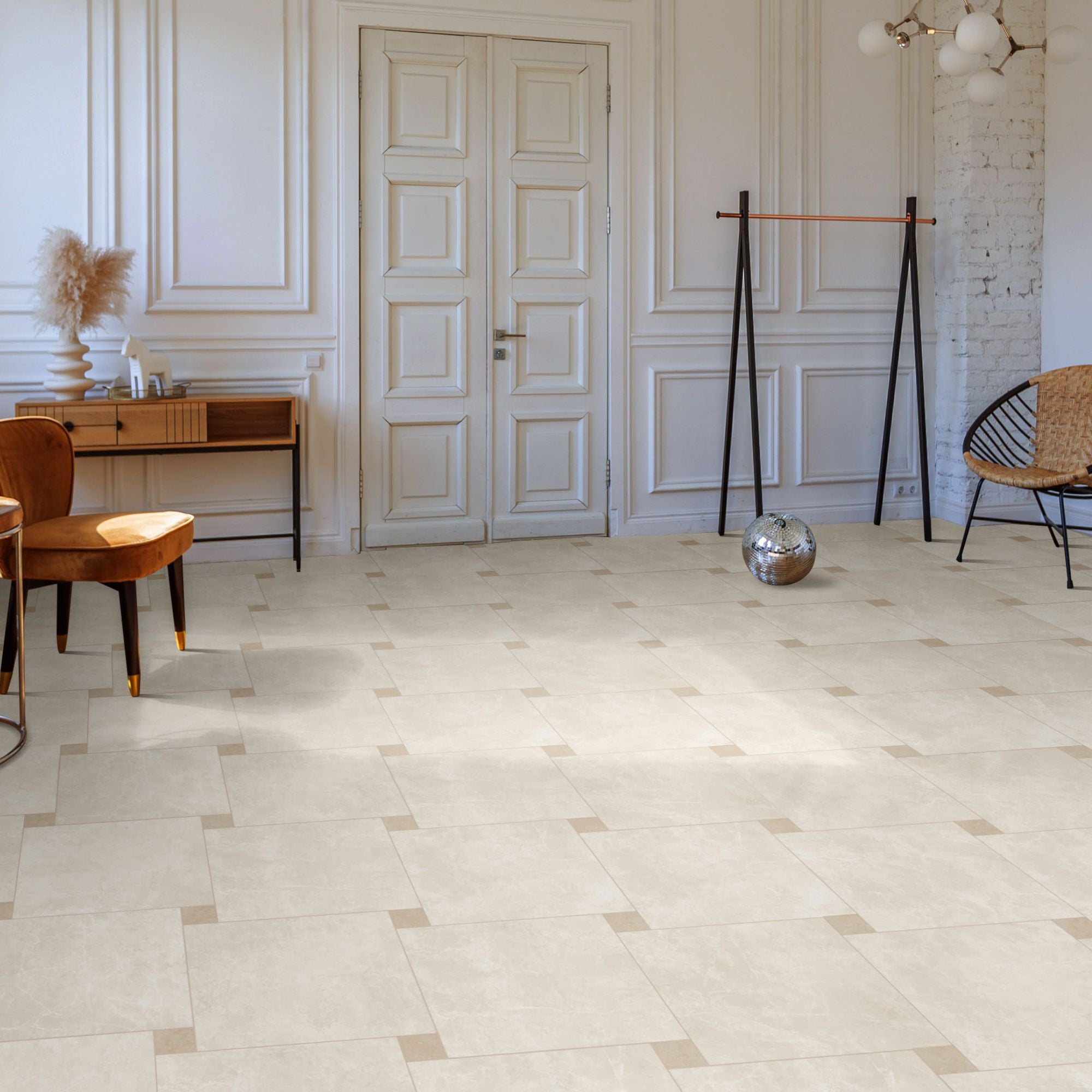 Chester Marfil Marble Effect Porcelain Tile 30x30cm Matt
