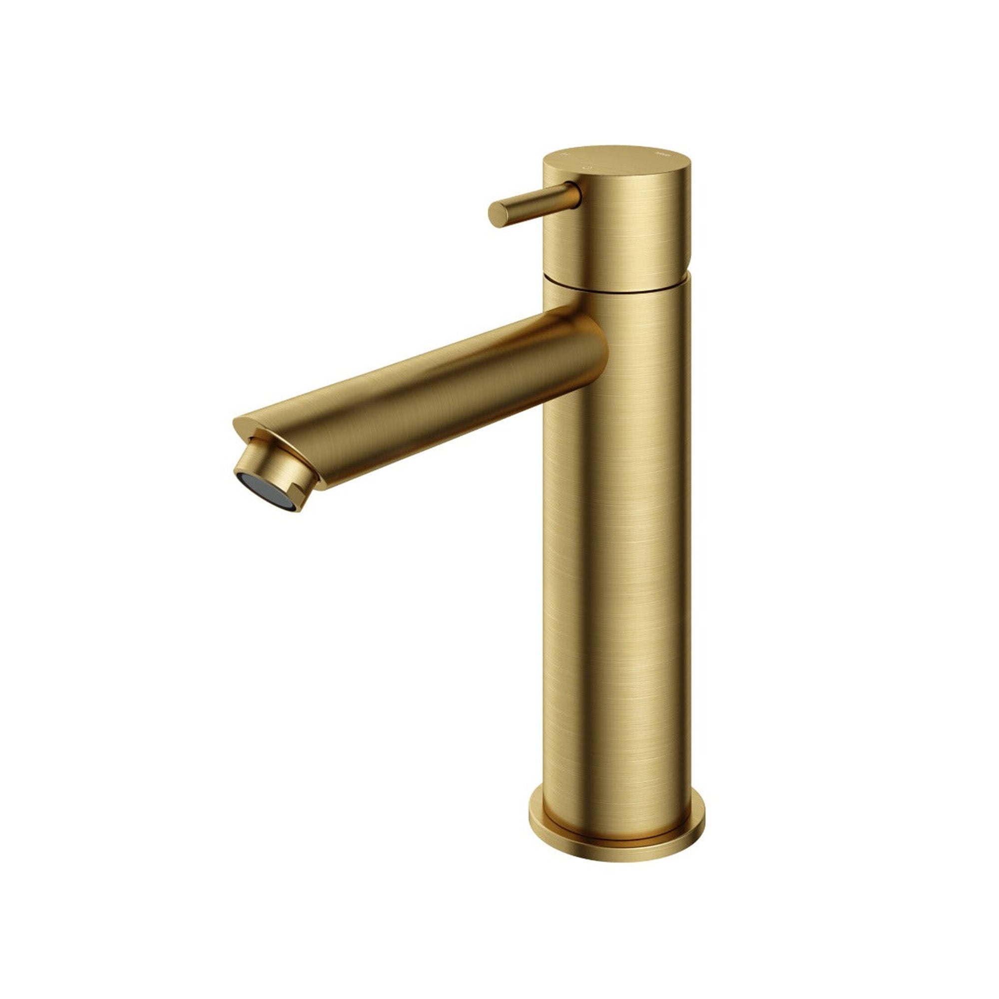 cobber 216mm basin mixer tap monobloc straight spout brushed brass pvd