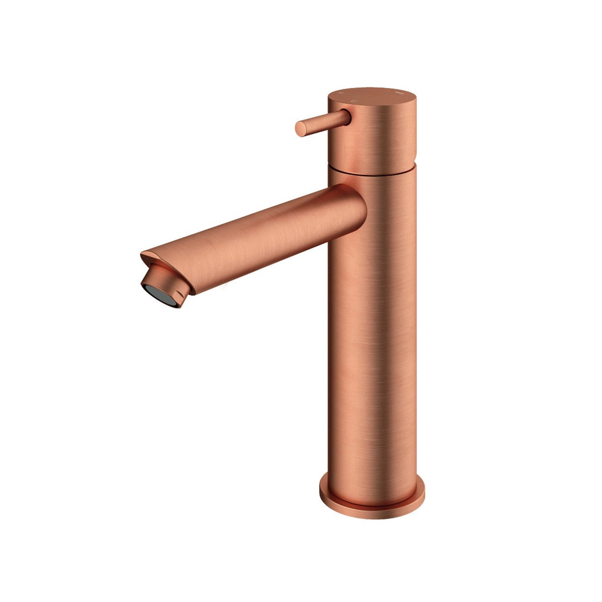 cobber 216mm basin mixer tap monobloc straight spout brushed copper