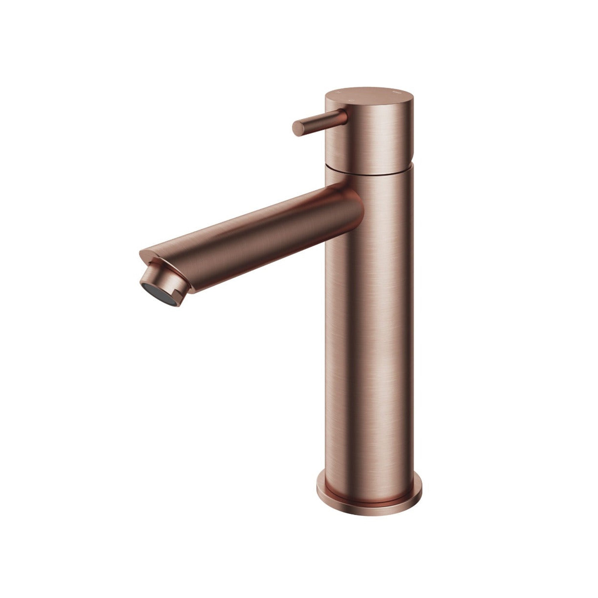 cobber 216mm basin mixer tap monobloc straight spout brushed copper pvd
