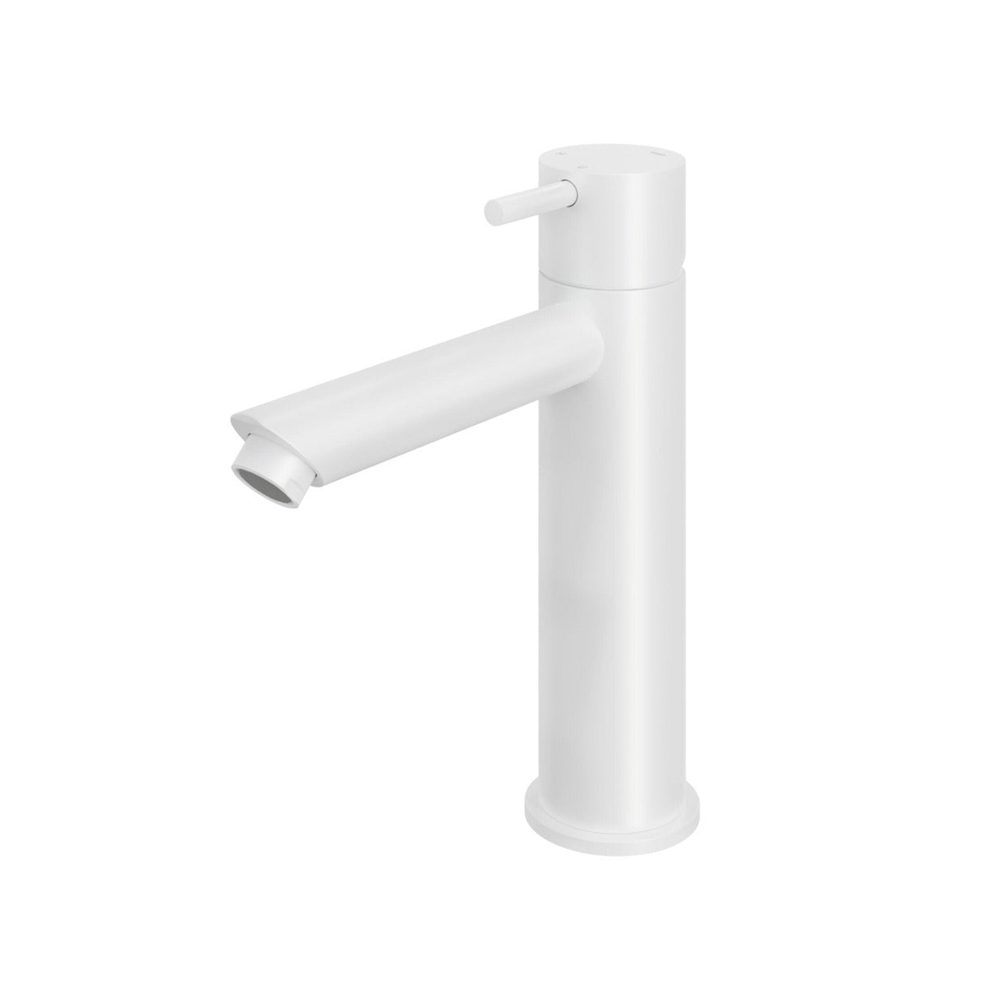 cobber 216mm basin mixer tap monobloc straight spout matt white