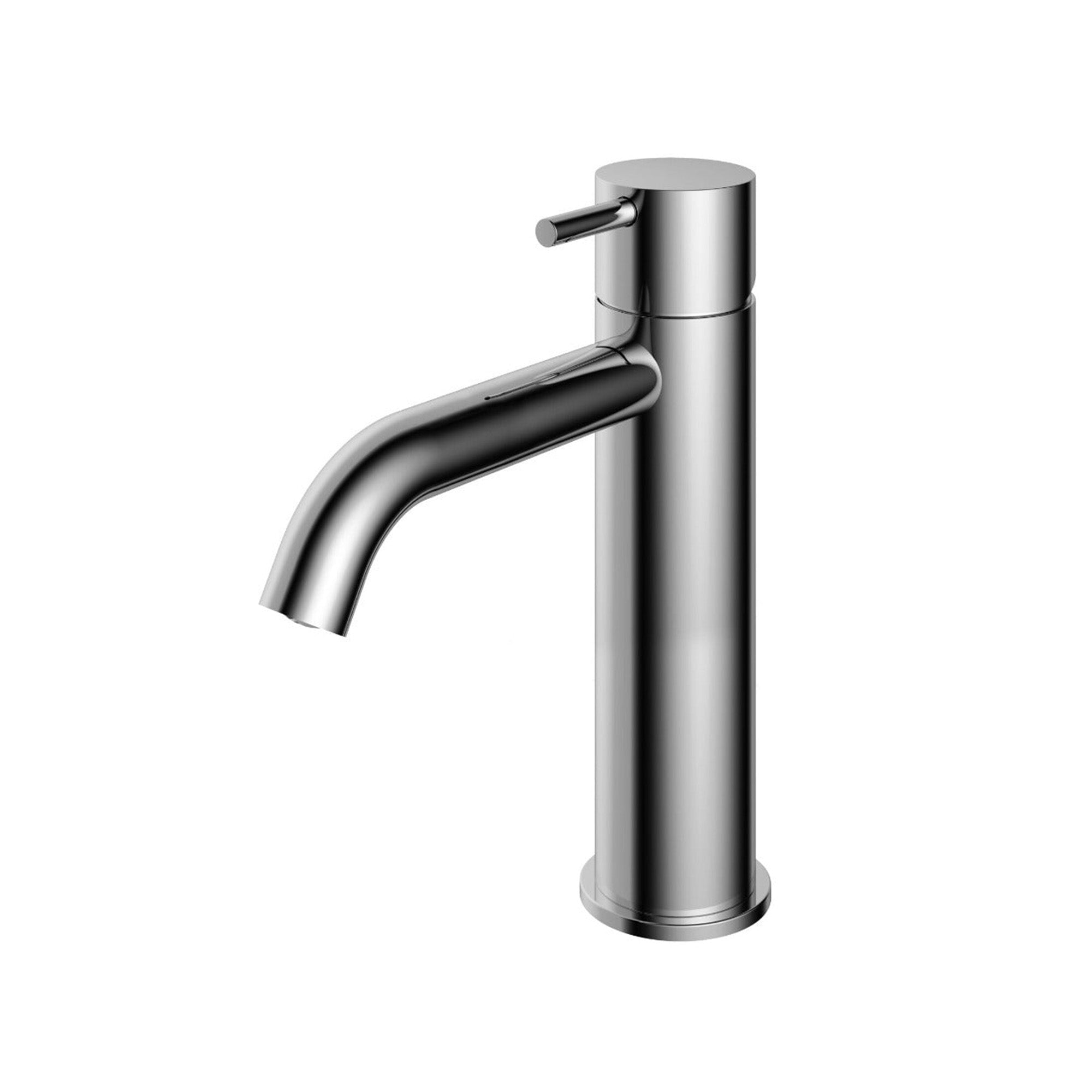 cobber 216mm tall basin mixer tap monobloc curved spout chrome
