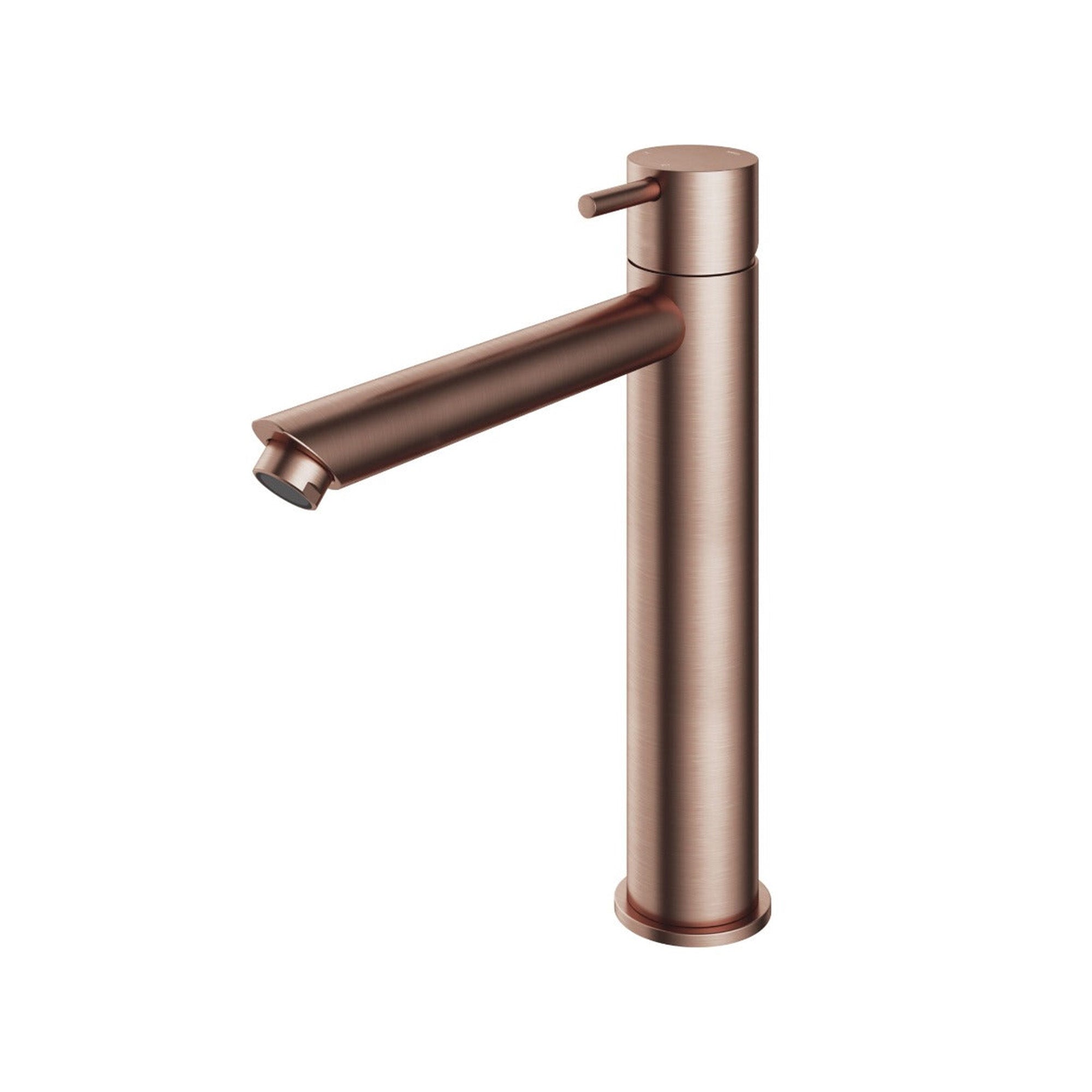 cobber 286mm tall basin mixer tap monobloc straight spout brushed copper