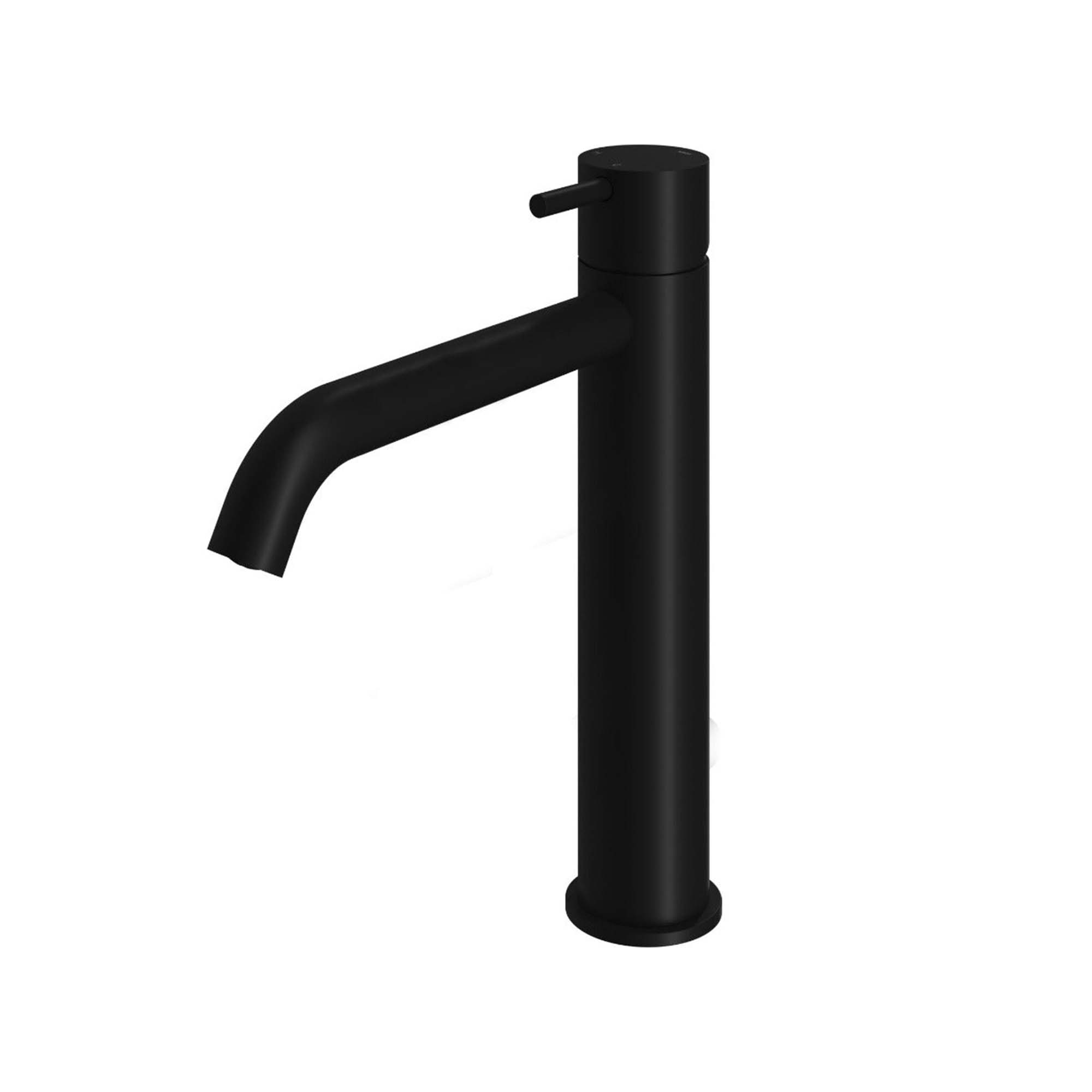 cobber 286mm tall basin-mixer tap monobloc curved spout matt black