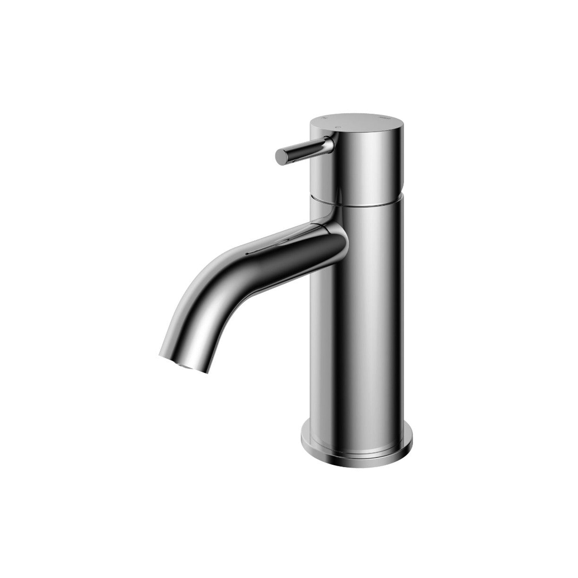 cobber basin mixer tap monobloc curved spout chrome