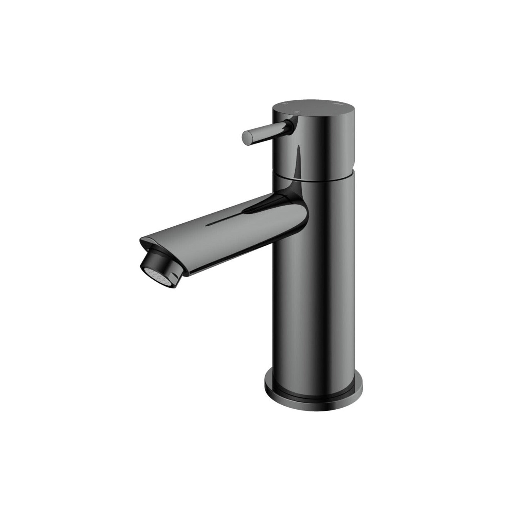 cobber basin mixer tap monobloc straight spout black chrome