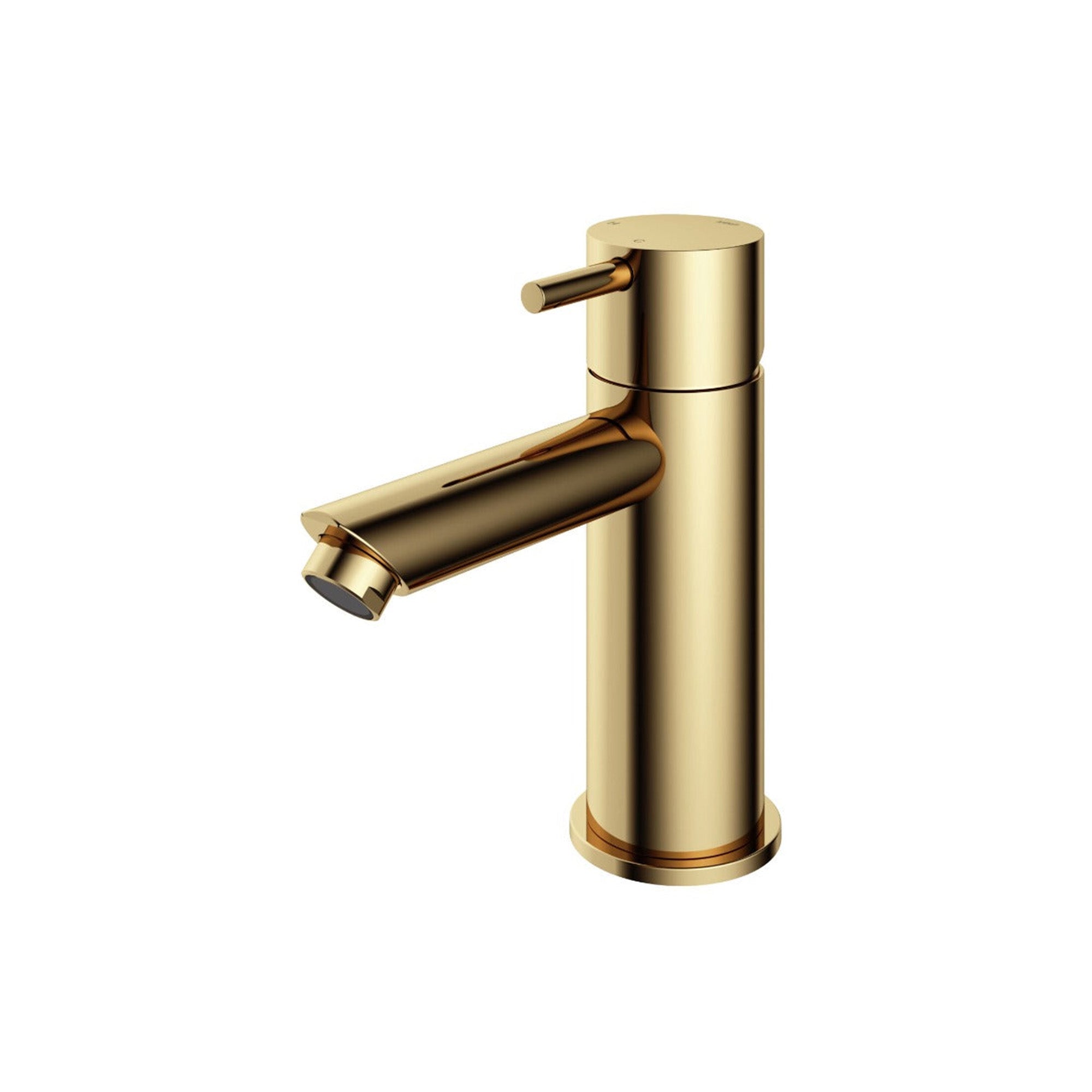 cobber basin mixer tap monobloc straight spout natural brass pvd