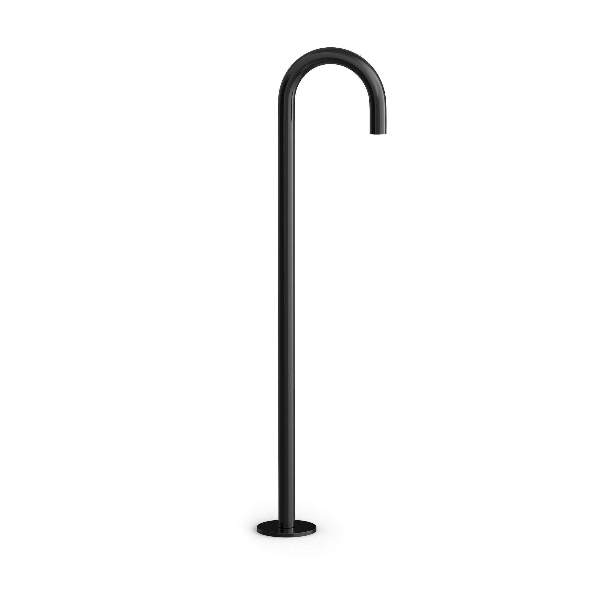 cobber floorstanding bath spout polished black pvd