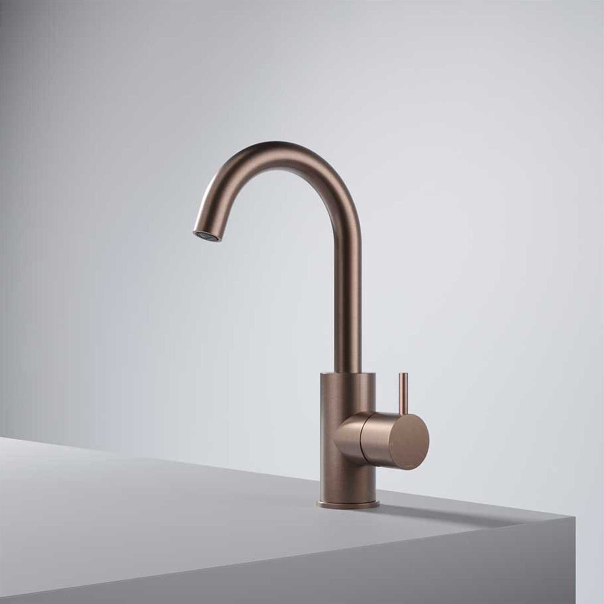cobber highneck basin mixer brushed copper pvd