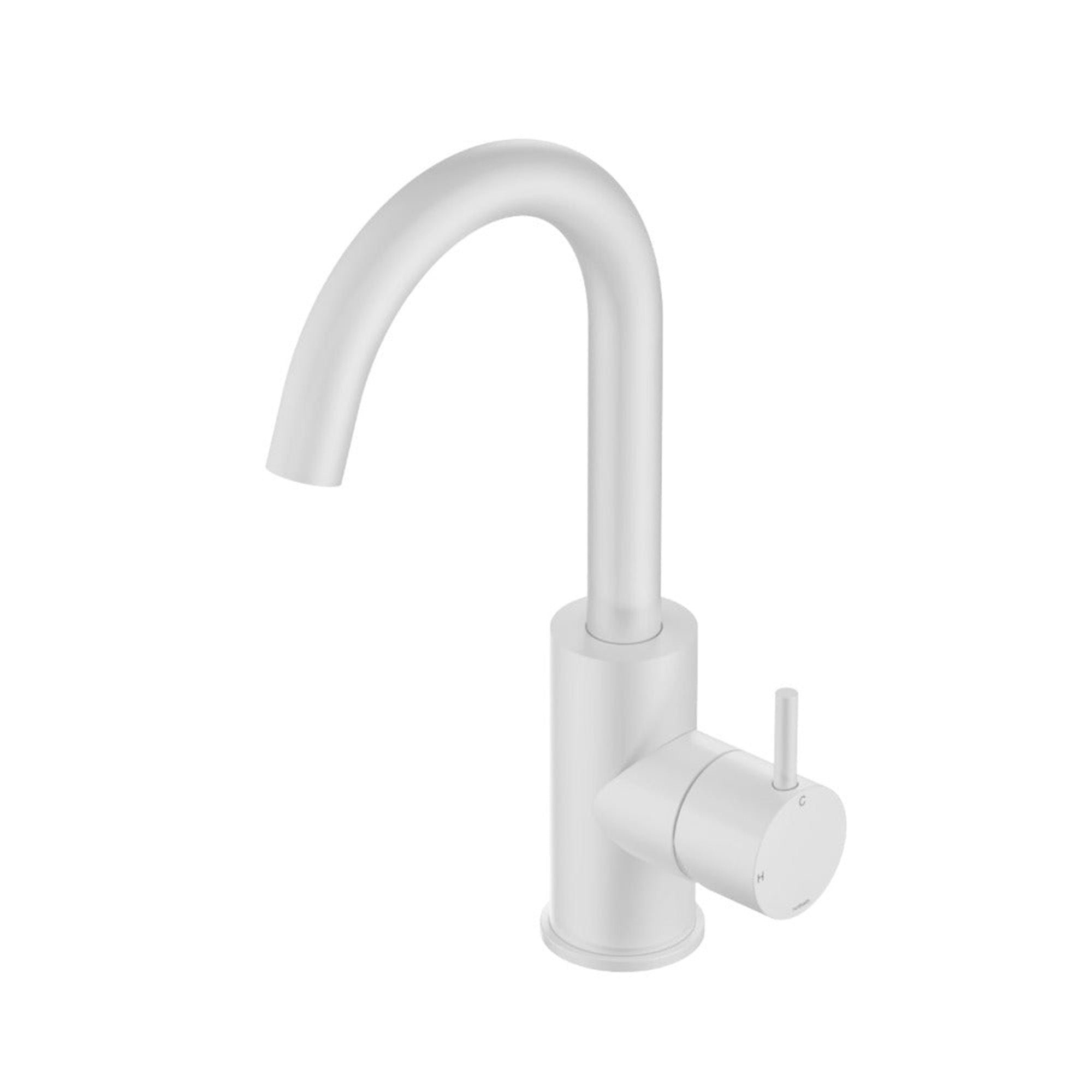 cobber highneck basin mixer matt white