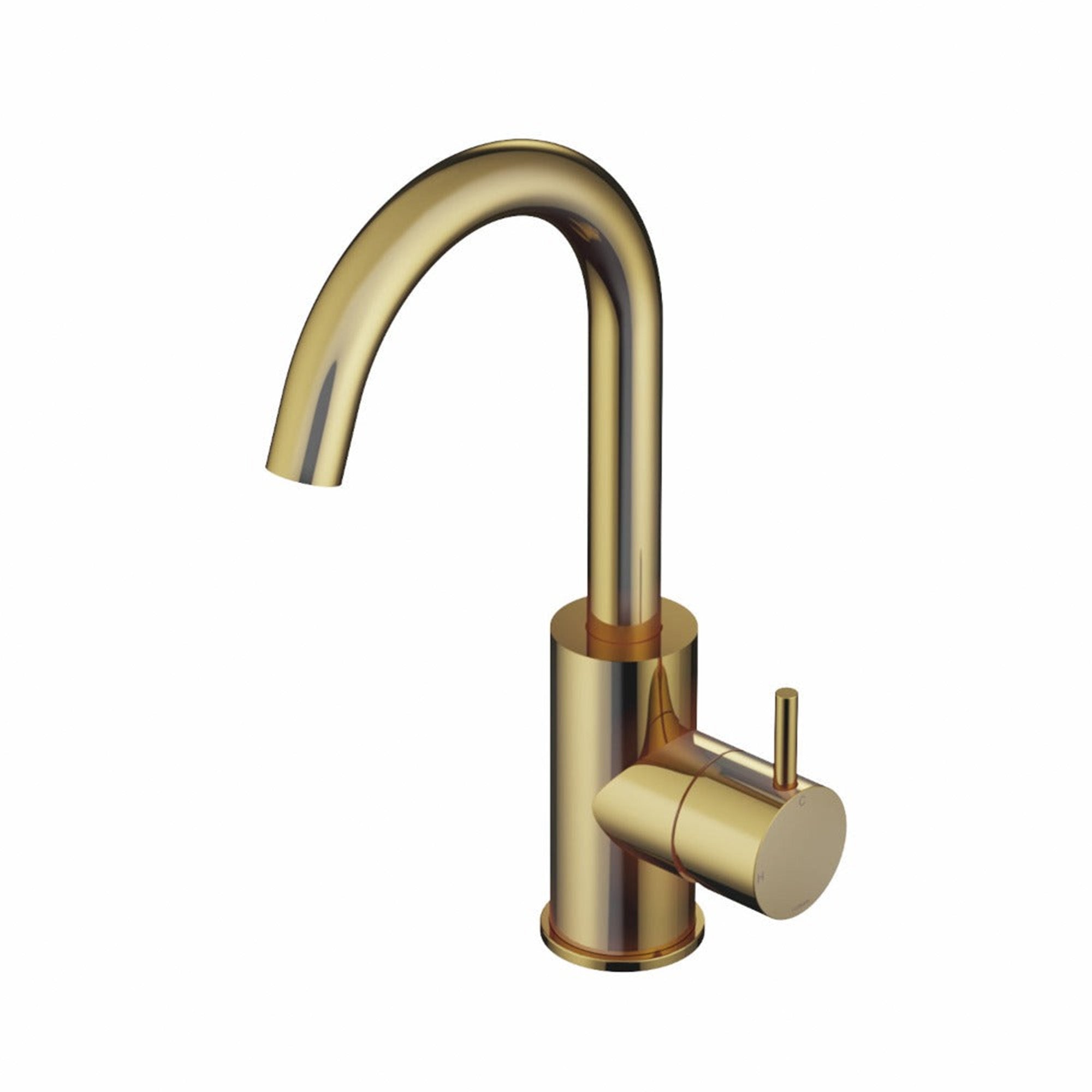 cobber highneck basin mixer natural brass