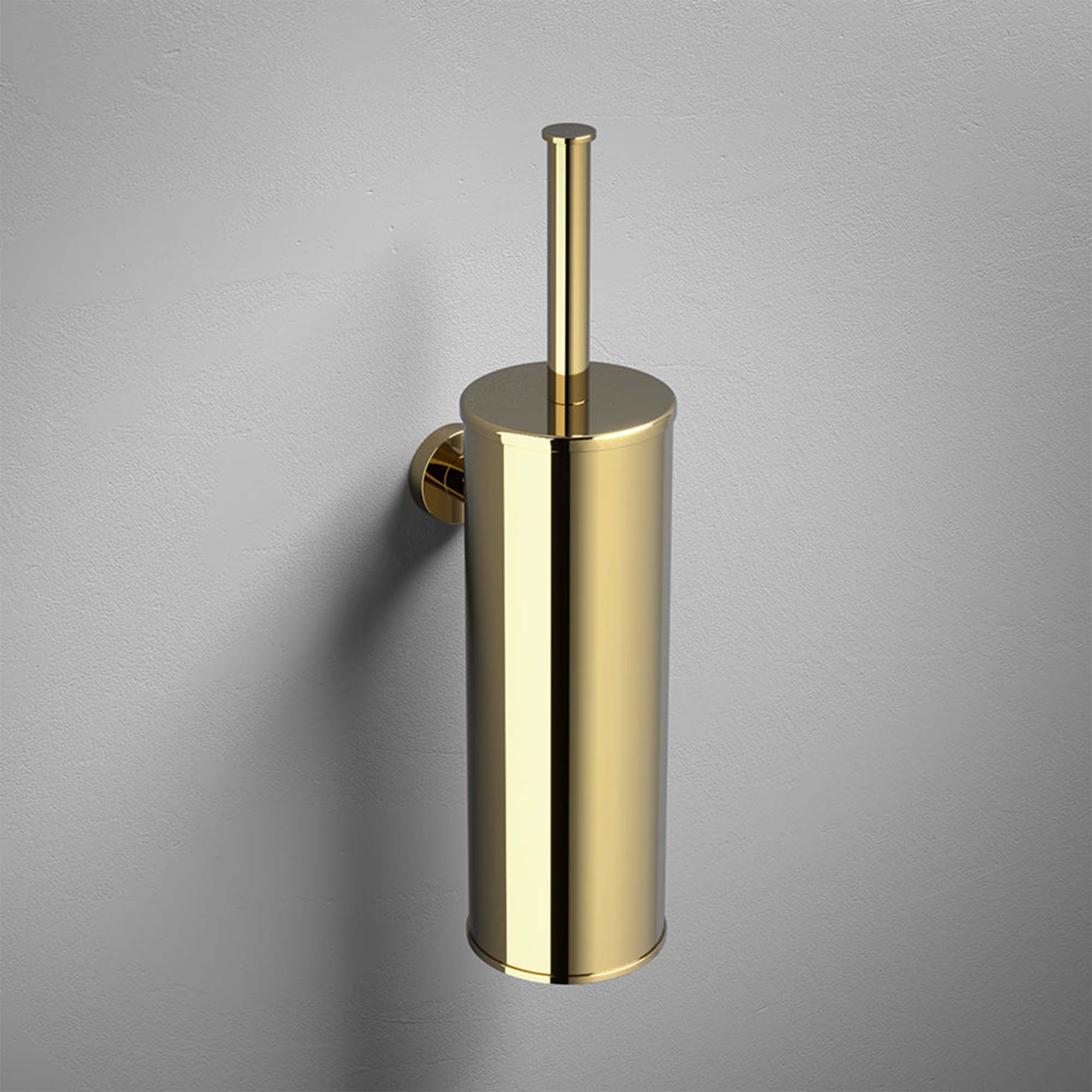 cobber toilet brush holder polished brass pvd