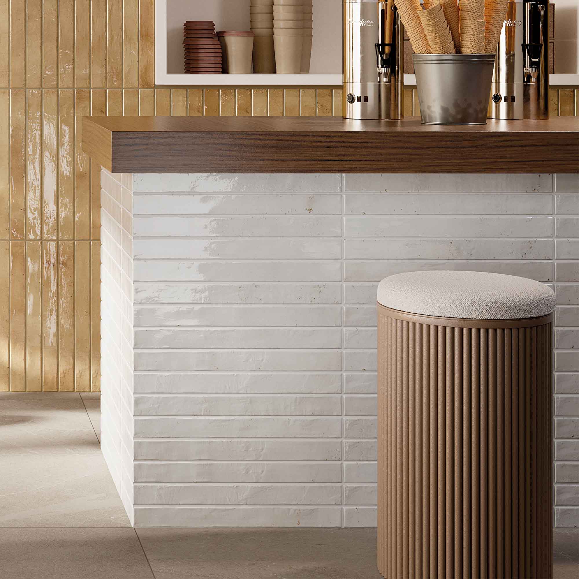 colours white porcelain wall tile 4.8x45cm gloss