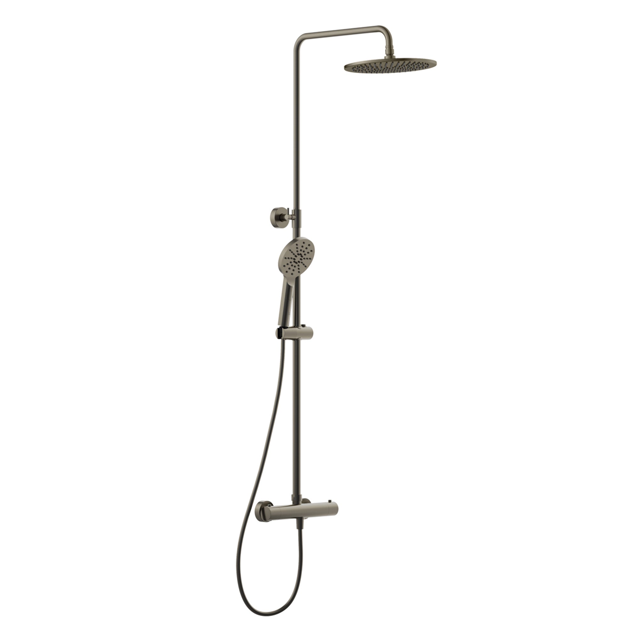 como drench thermostatic shower with multifunction handset gunmetal