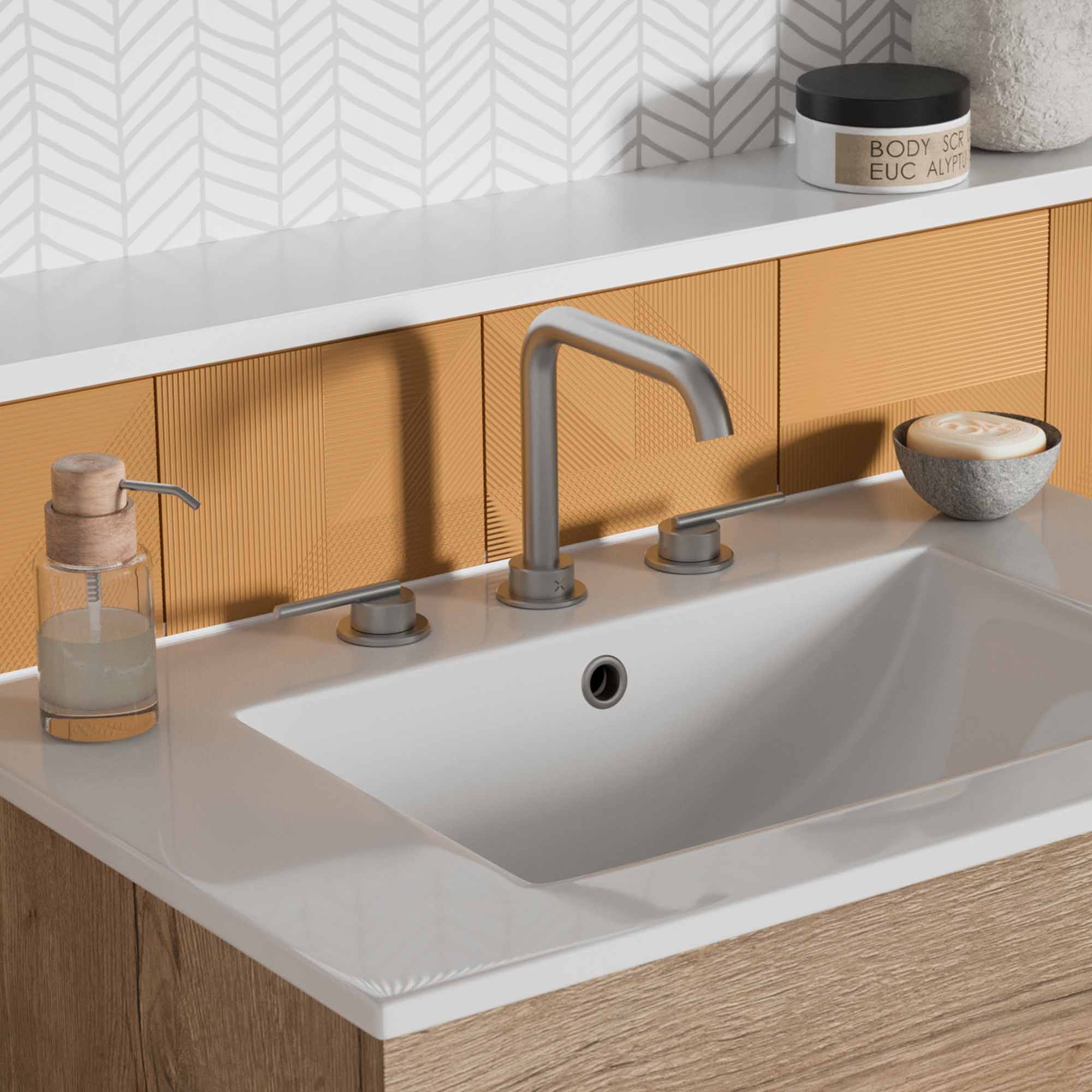 crosswater 3one6 lever 3 hole deck mounted basin mixer tap 316 slate