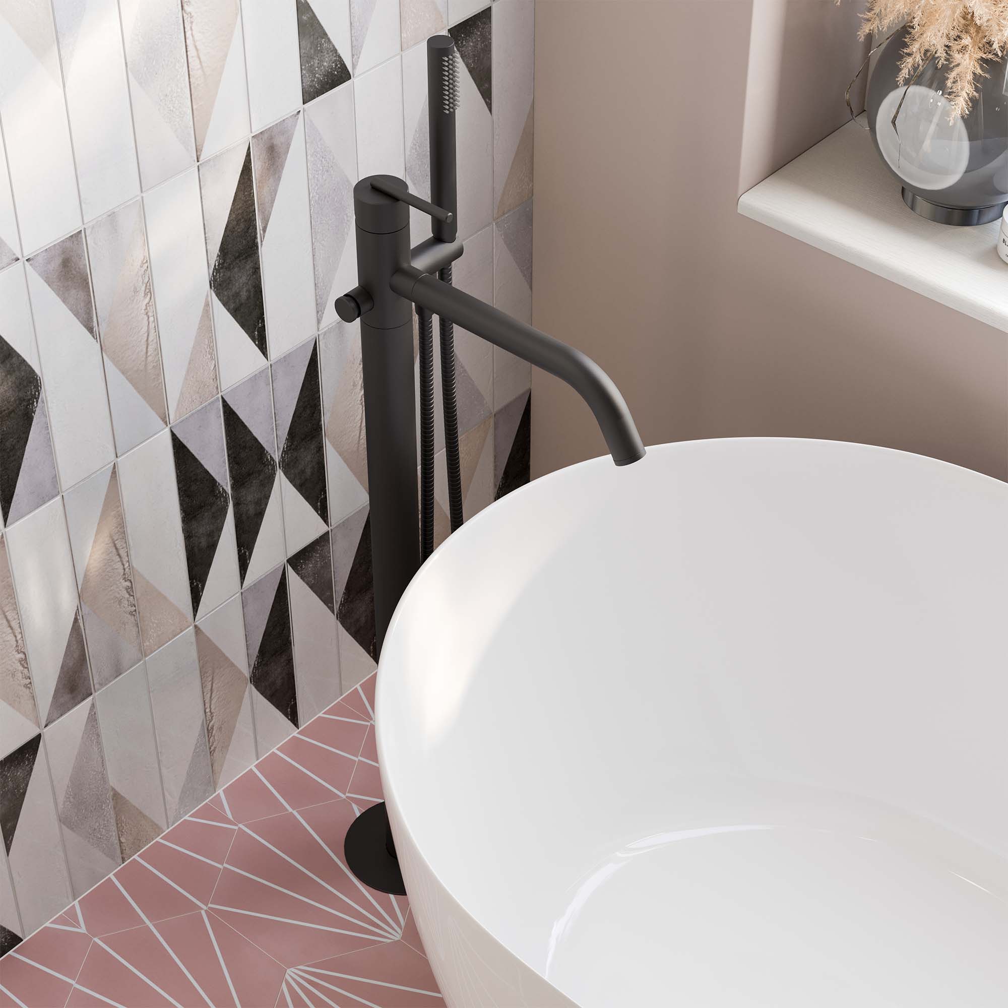 crosswater 3one6 lever freestanding bath shower mixer slate