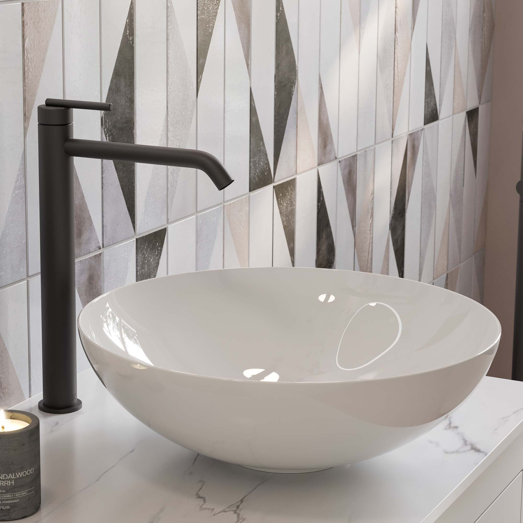 crosswater 3one6 lever tall basin monobloc tap 316 slate