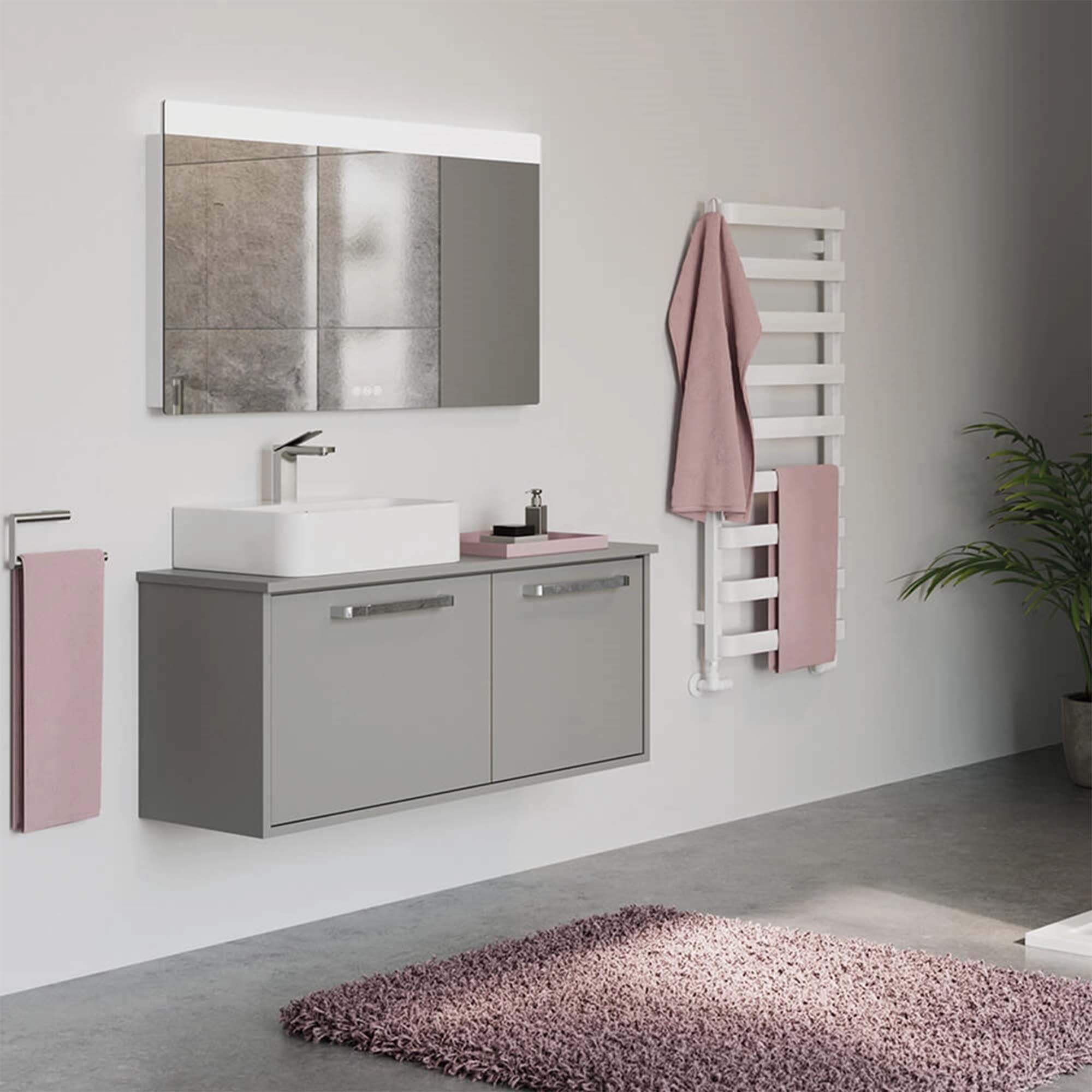 crosswater air heated towel rail 500x1110mm matt white