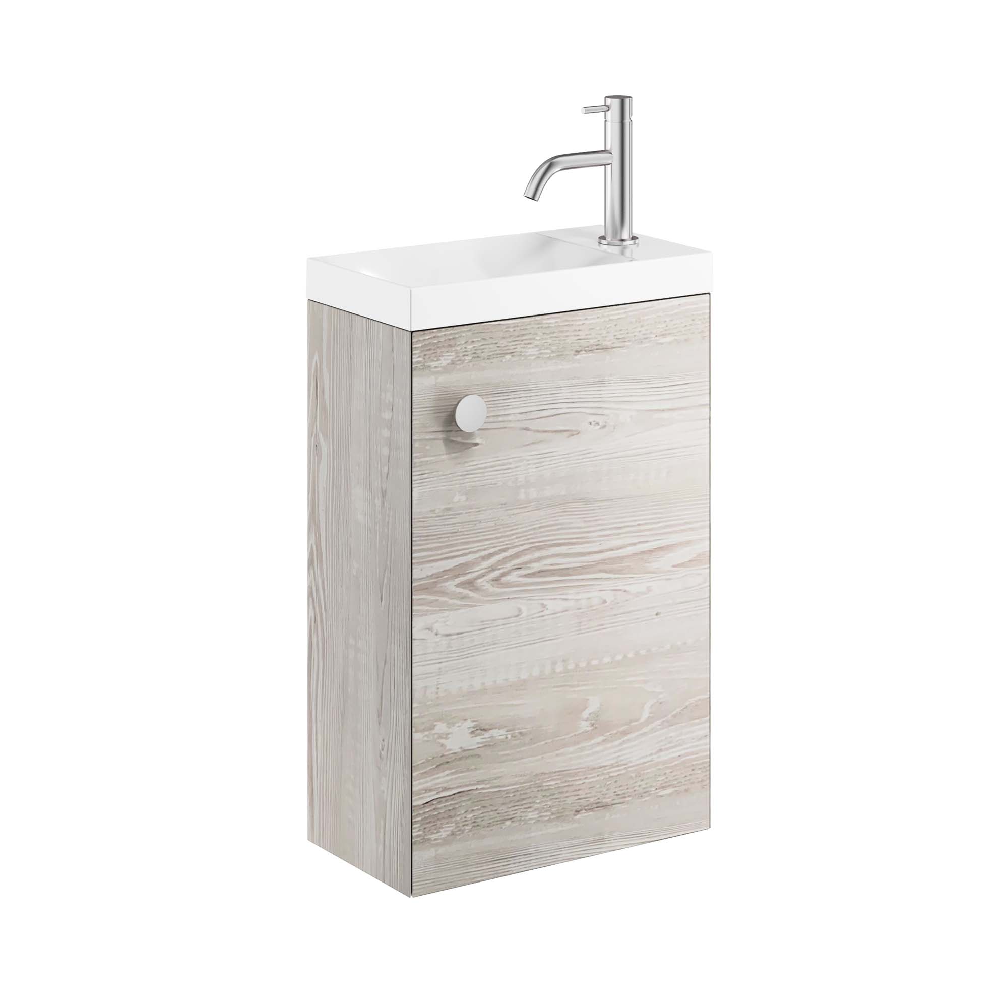 crosswater alo 400 wall mounted cloakroom vanity unit with basin nordic oak